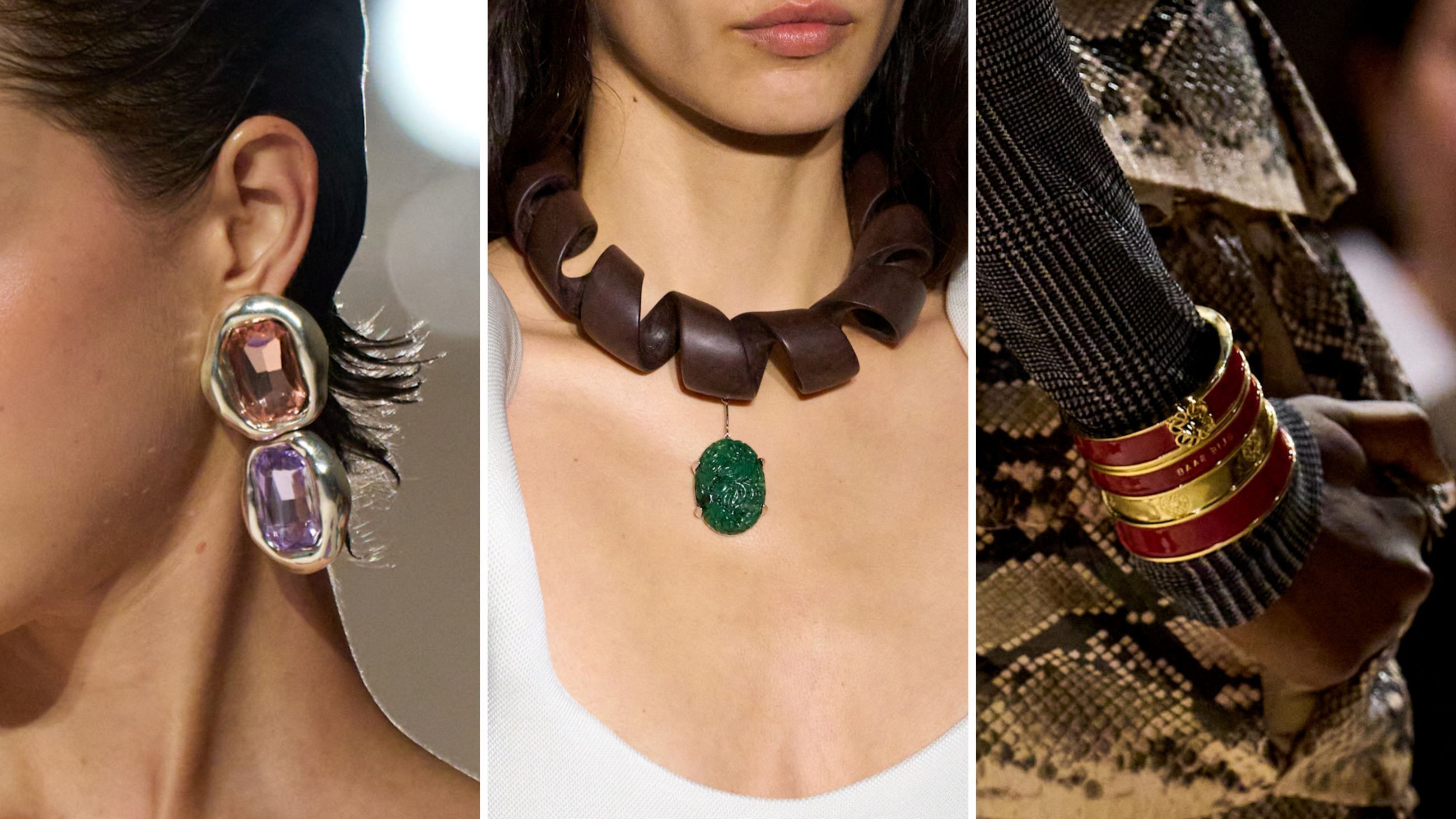 Dalle passerelle PE26: da sinistra PatBo; Jean Paul Gautier; Elie Saab - Credits: Launchmetrics.com/Spotlight