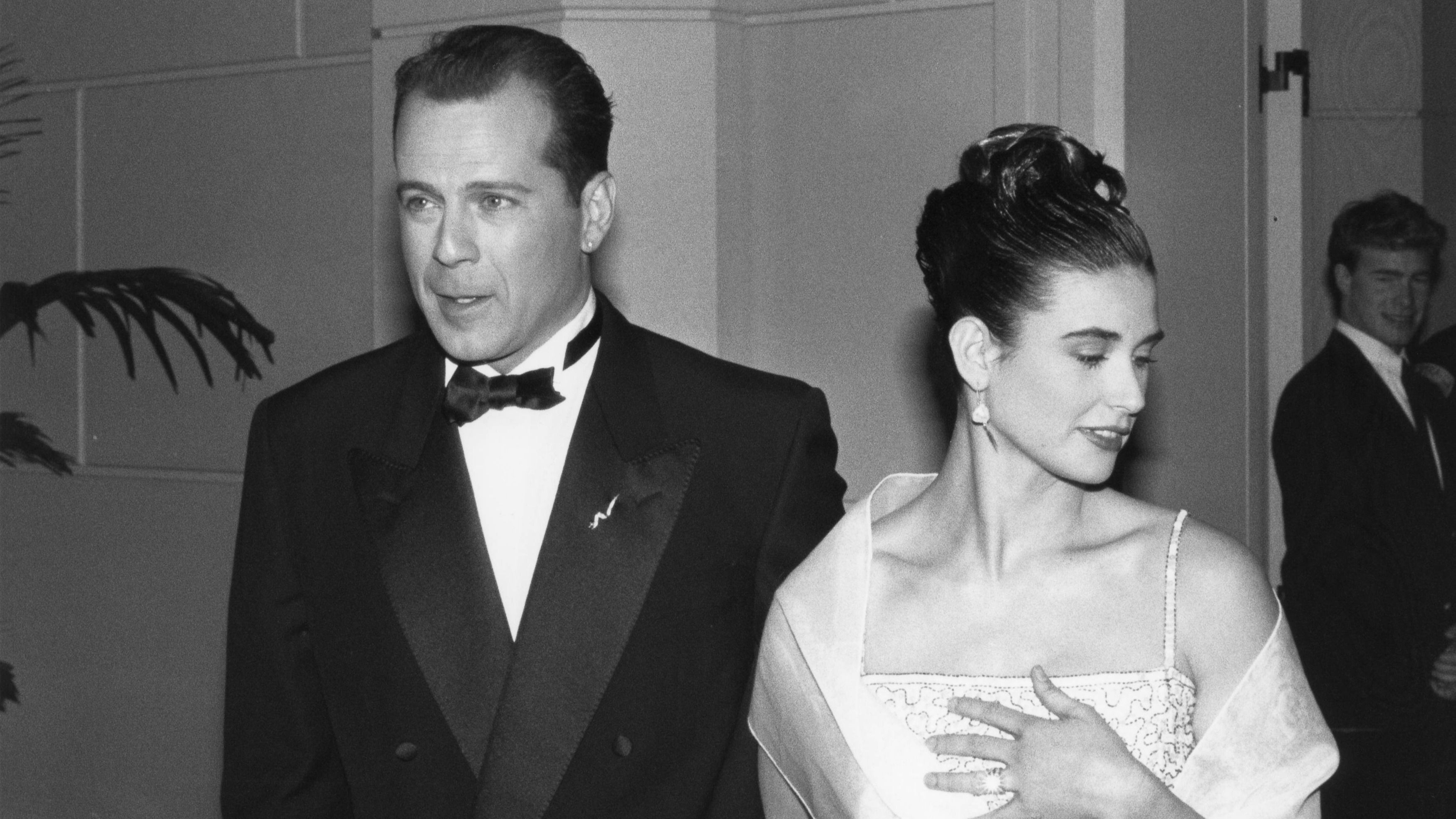 Bruce Willis e Demi Moore ai Golden Globes, 1990 (foto AGF)