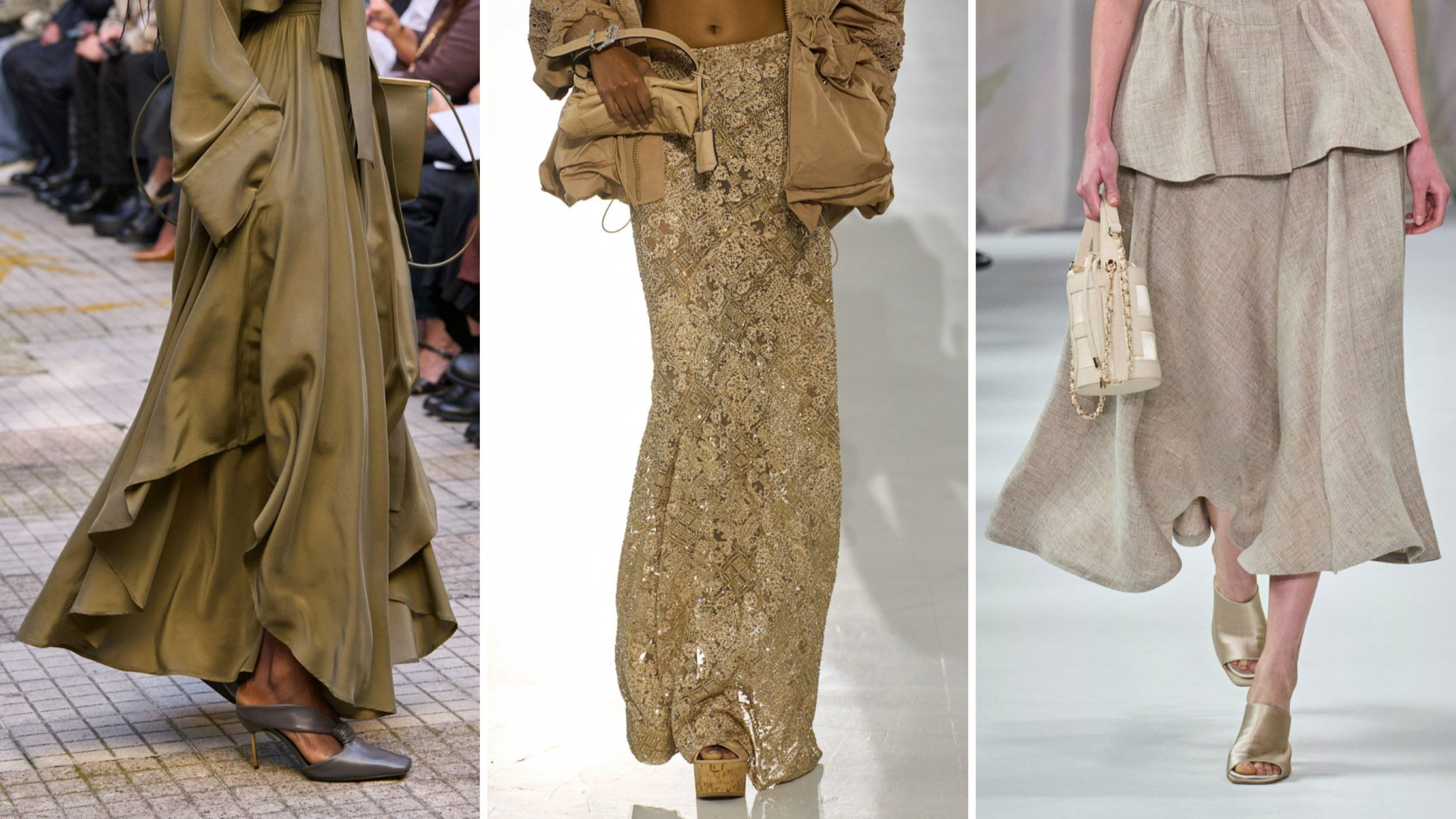 Da sinistra: Calcaterra S26; Scervino S26; Biagiotti S26 - Credits Launchmetrics