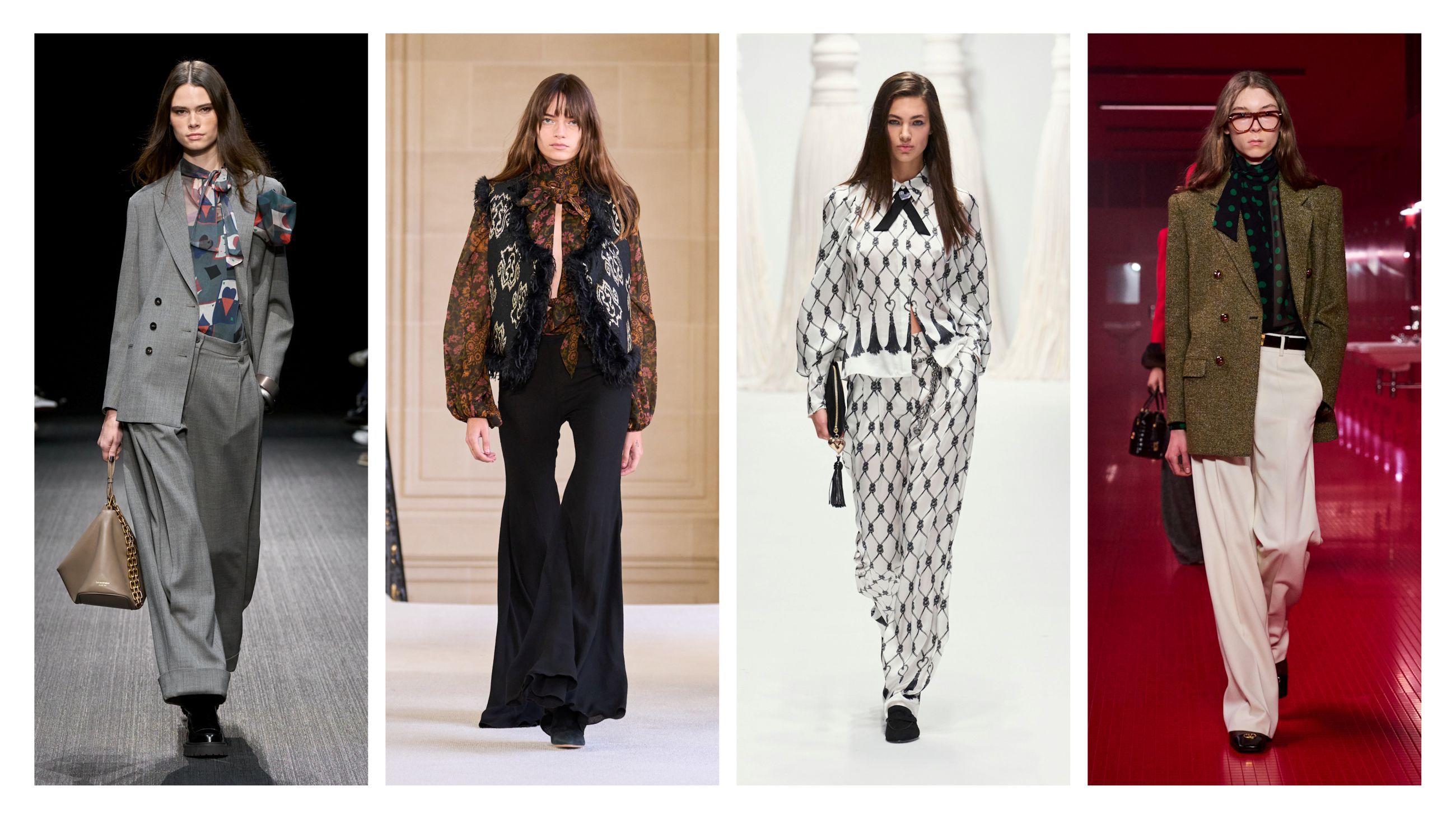 Alcuni look dalle sfilate di Emporio Armani, Giambattista Valli, Genny e Valentino; FW2526 - Credits: Launchmetrics.com/Spotlight