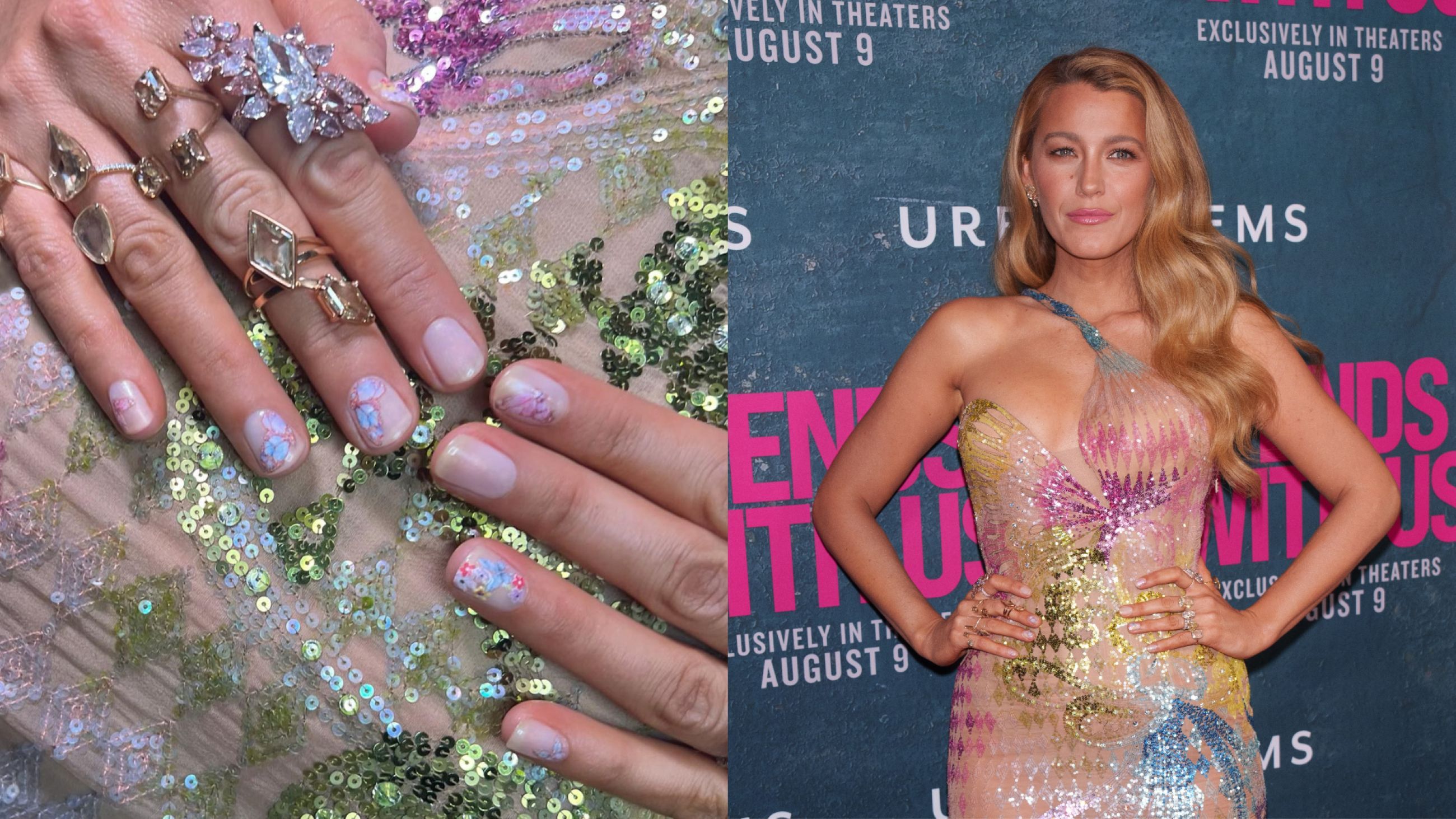 Da sinistra: Immagine presa dal profilo Instagram di Enamelle; Blake Lively partecipa alla première newyorkese di "It Ends With Us" all'AMC Lincoln Square Theater il 6 agosto 2024 a New York City - Credits Getty Images