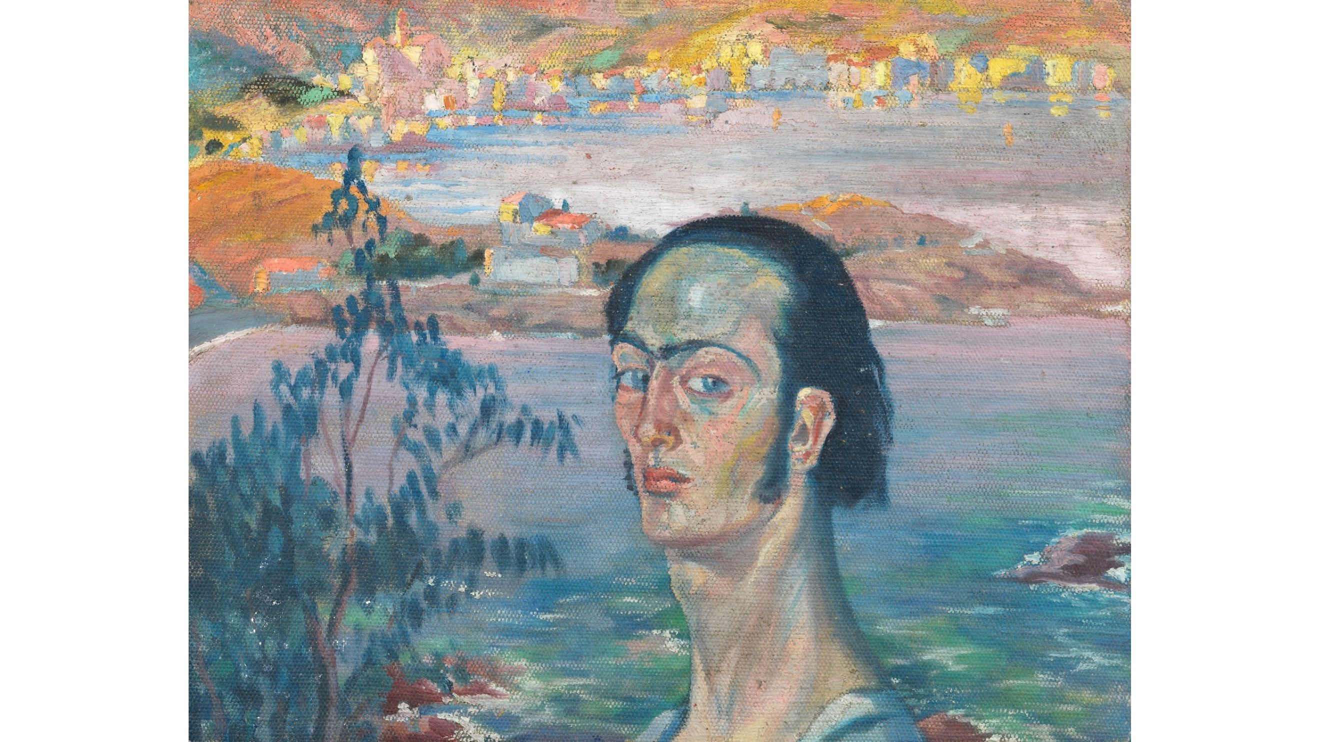Autoritratto con il collo di Raffaello / Autorretrato con cuello rafaelesco c. 1921, Olio su tela, 40.5 x 53 cm. Fundació Gala-Salvador Dalí, Figueres © Salvador Dalí, Fundació Gala-Salvador Dalí, Roma, 2025 - Courtesy Press Office