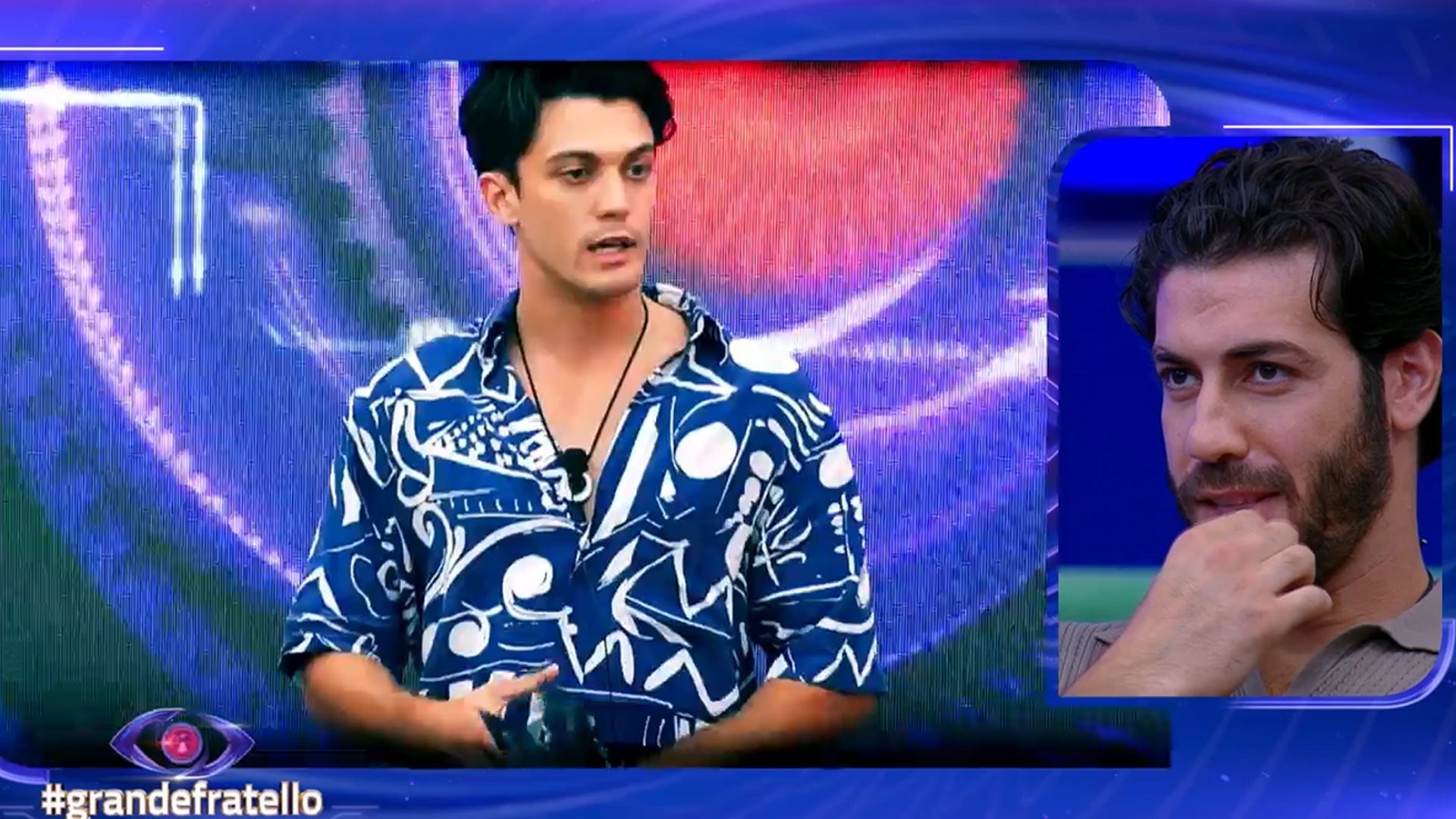 Jonas Pepe e Omer Elomari durante la puntata del GF