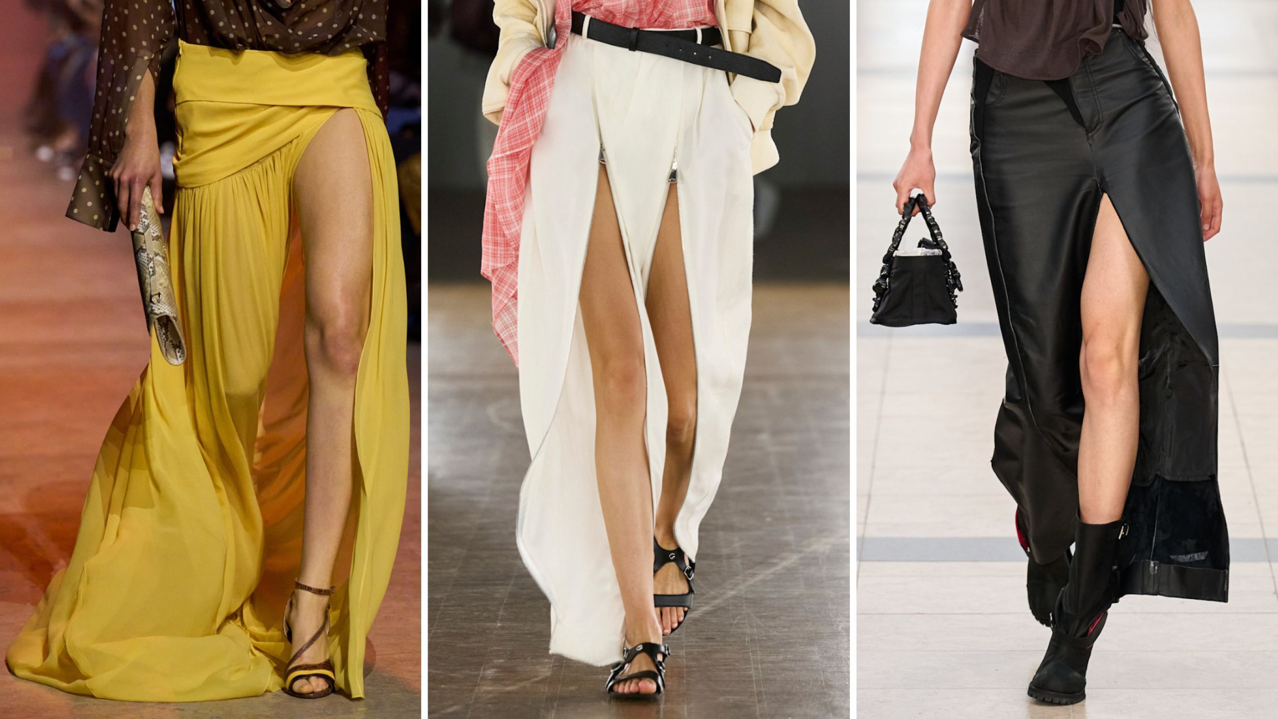 Da sinistra: Elie Saab S26; Coperni S26; Ottolinger S26 - Credits Launchmetrics