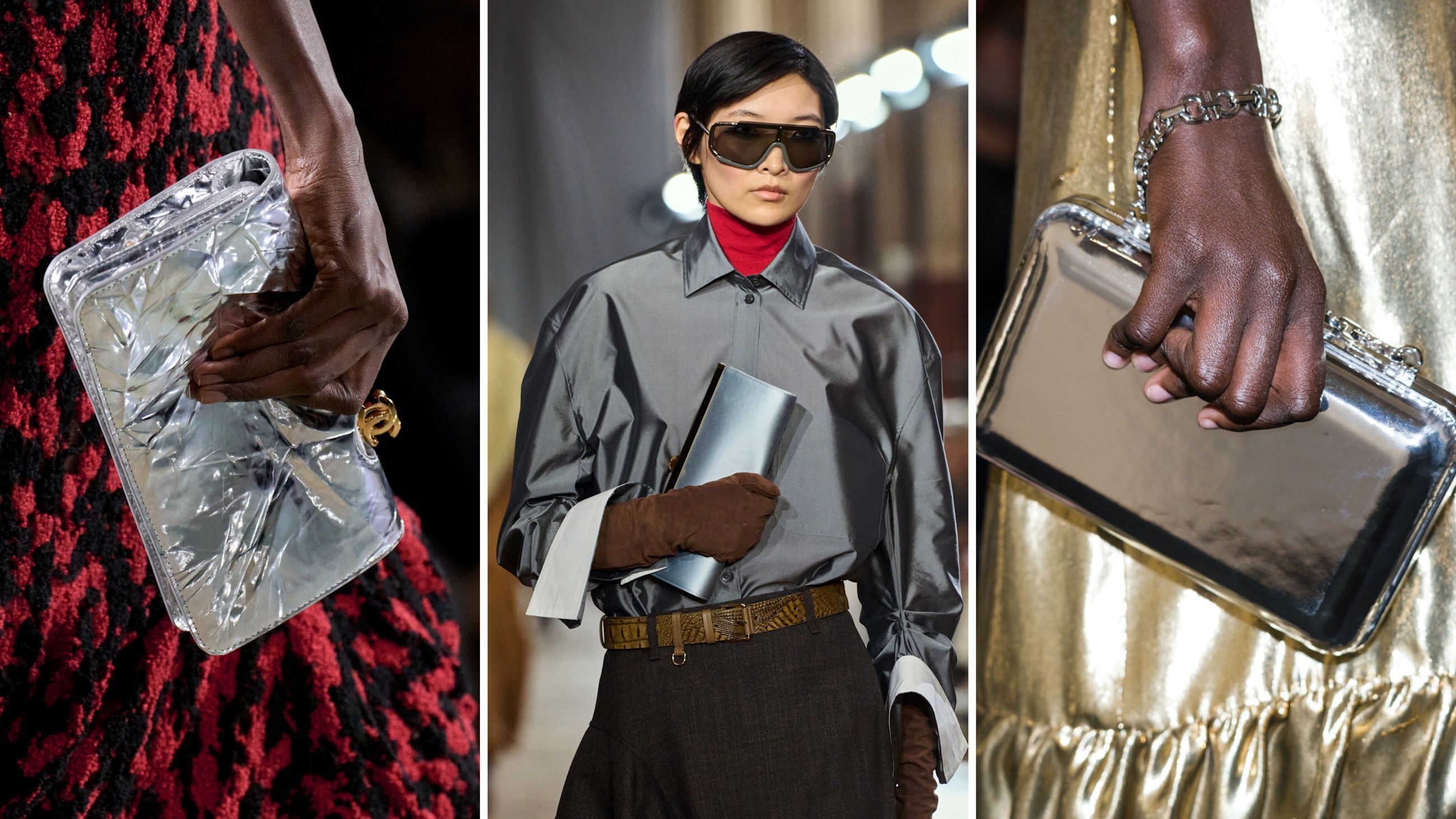 Da sinistra: Chanel; Lanvin; Ferragamo - Credits: Launchmetrics.com/Spotlight