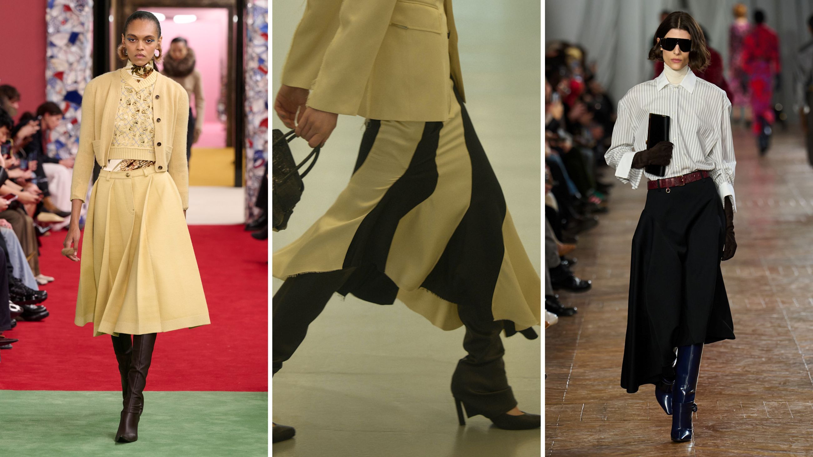 Dalle collezioni FW26: da sinistra Acne Studios; The Attico; Lanvin - Credits: Launchmetrics.com/Spotlight