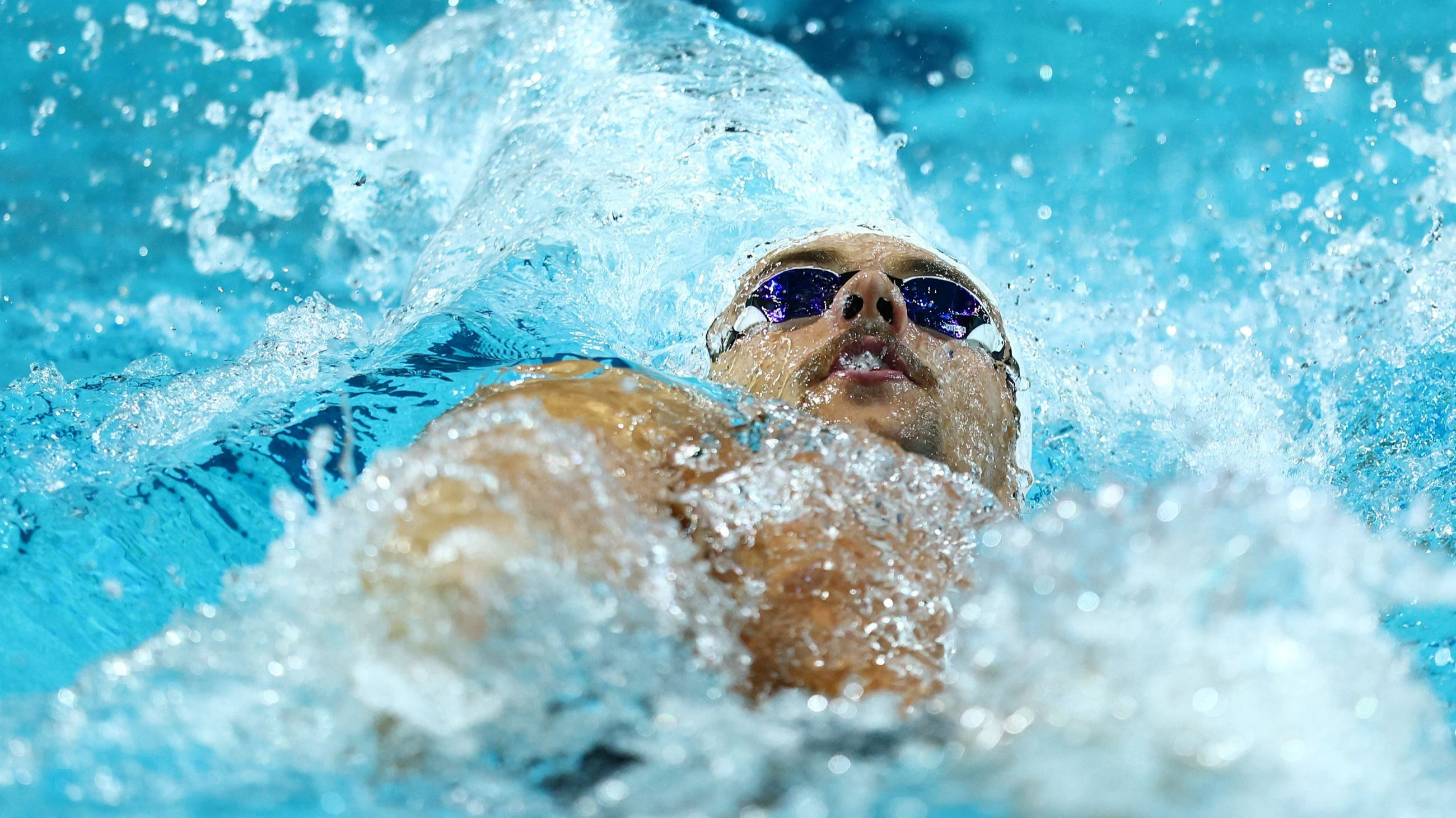 Thomas Ceccon, italiano, gareggia nella finale dei 200 m dorso maschili durante gli Australian Open Swimming Championships 2025 al Brisbane Aquatic Centre il 21 aprile 2025 a Brisbane, Australia - Credits: Getty Images