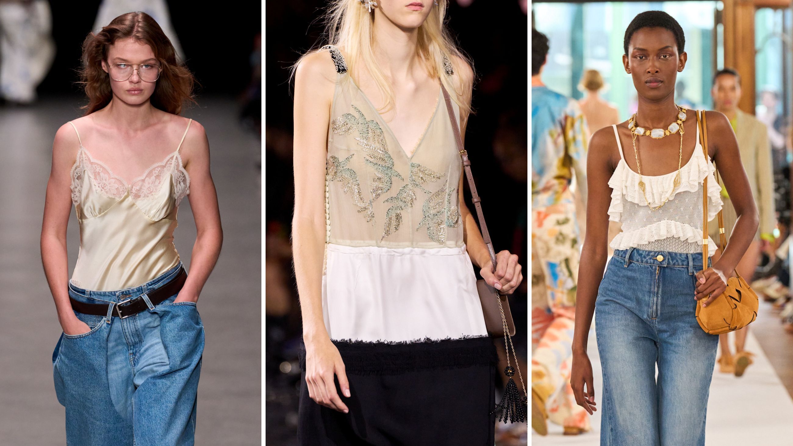 Da sinistra: Stella McCartney; Chanel; Ulla Johnson - Credits: Launchmetrics.com/Spotlight