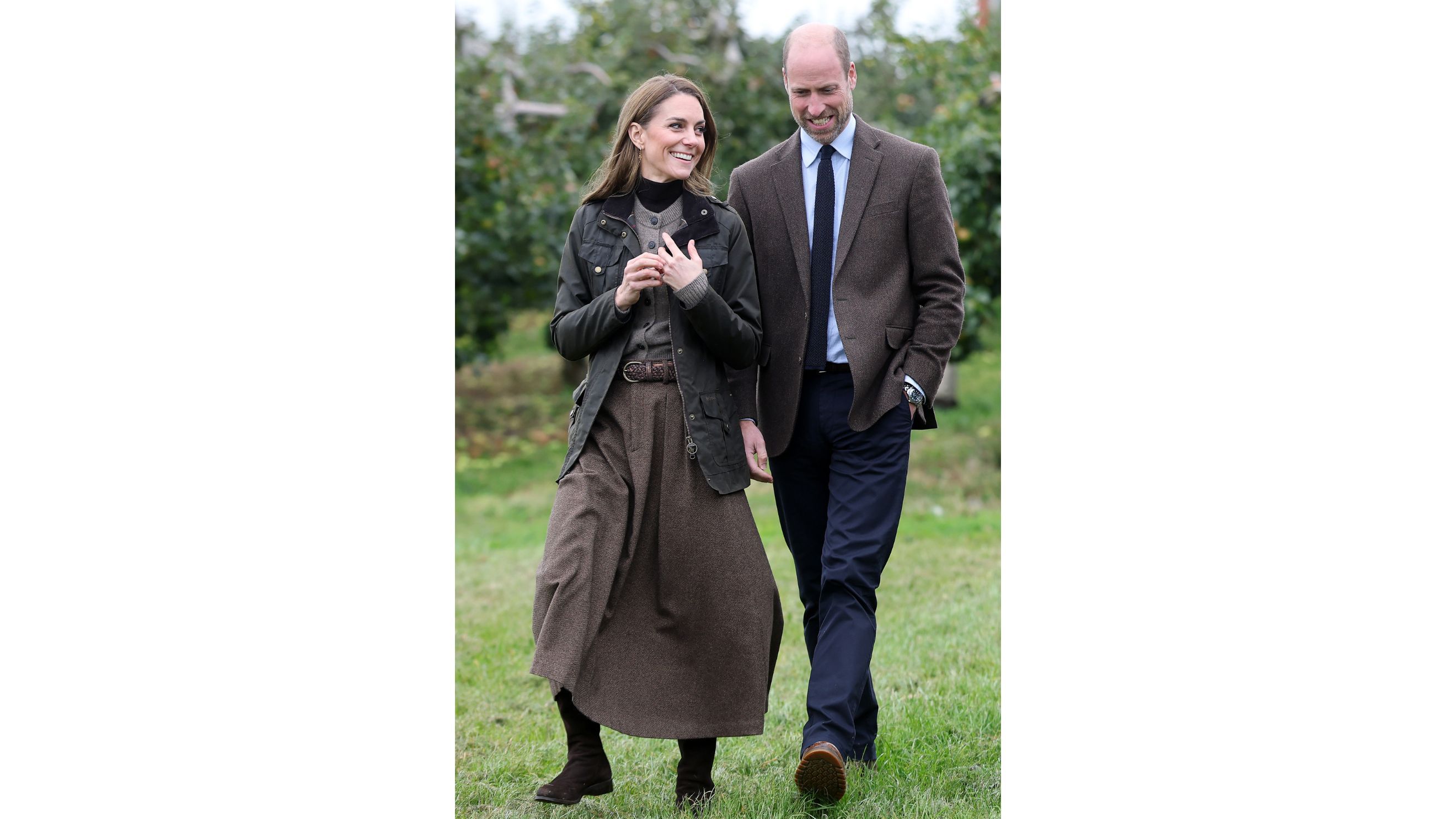 Kate e William visitano i frutteti di Long Meadow durante una visita alla Long Meadow Cider a Craigavon, nell'Irlanda del Nord, 2025 - Credits Getty Images
