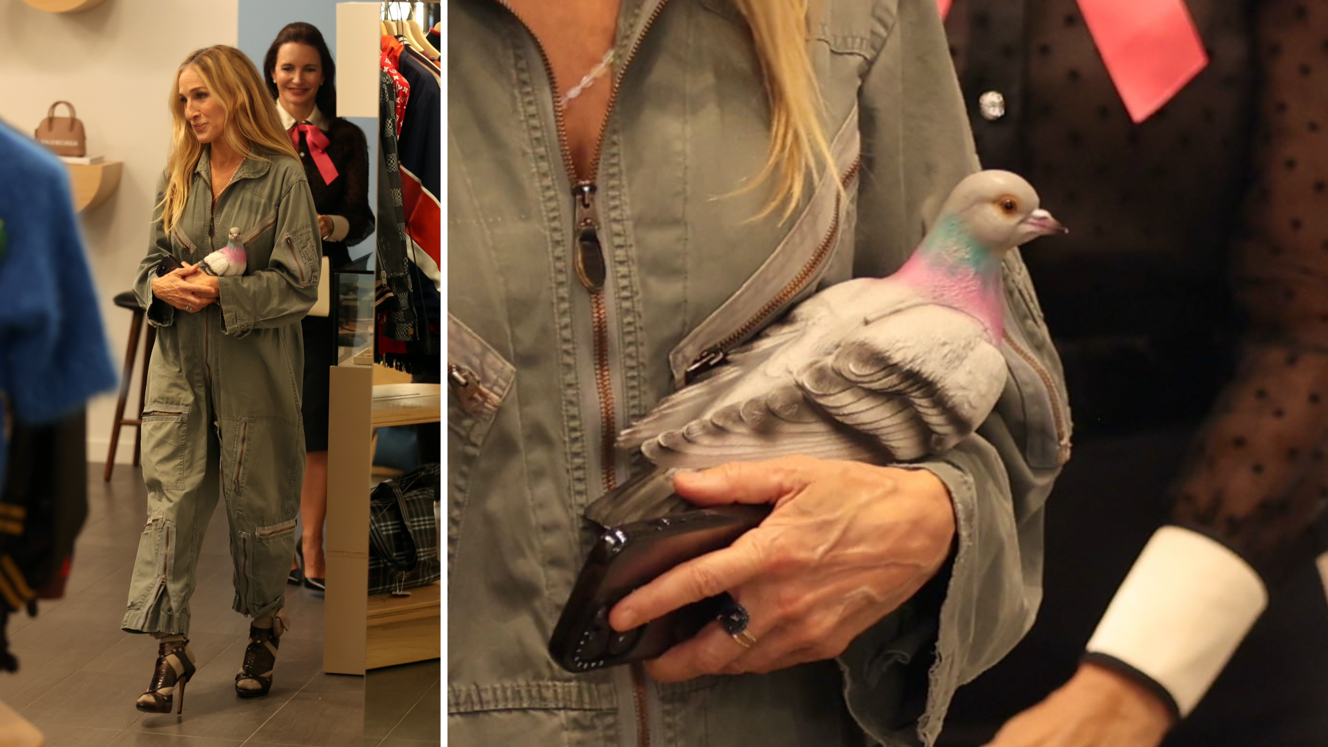 Carrie Bradshaw con la Pigeon Clutch di JW Anderson
Credit: Getty Images