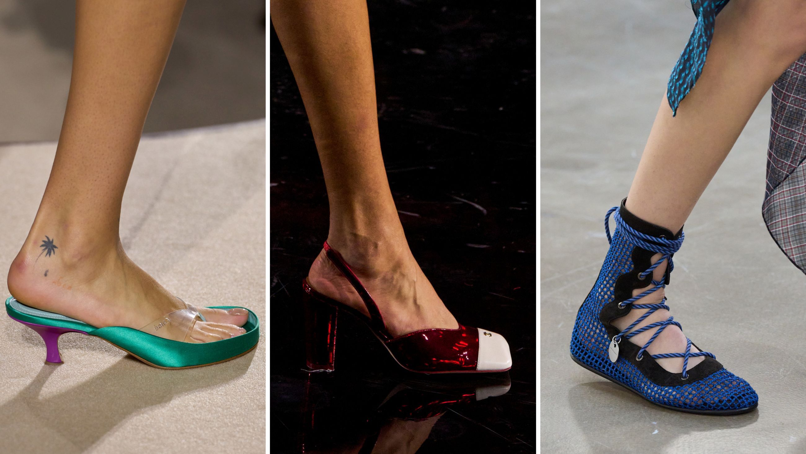 Dalle collezioni PE26: da sinistra Chloé; Chanel; Kiko Kostadinov - Credits: Launchmetrics.com/Spotlight