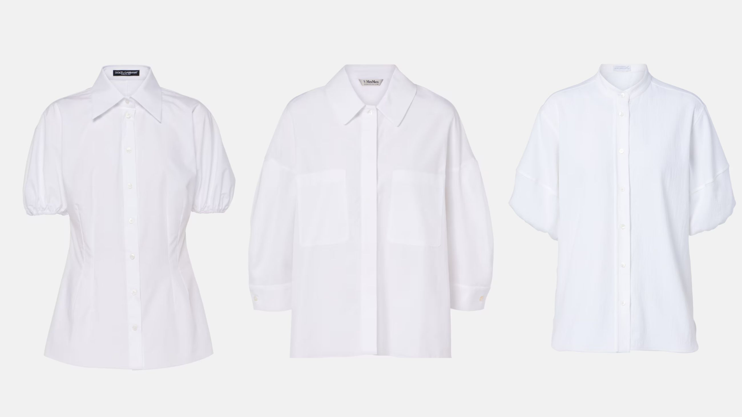 Da sinistra: camicia Dolce&Gabbana; camicia ‘S Max Mara; camicia Stella McCartney - Courtesy Press Office