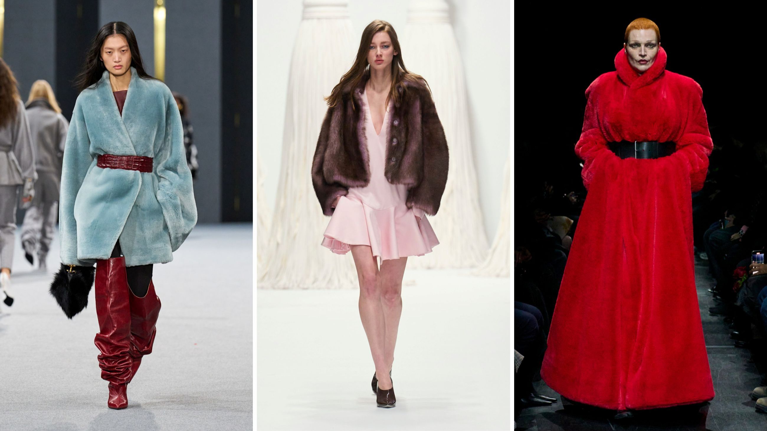 Da sinistra look dalle sfilate FW2526 di Balmain, Genny e Balenciaga - Credits: Launchmetrics.com/Spotlight