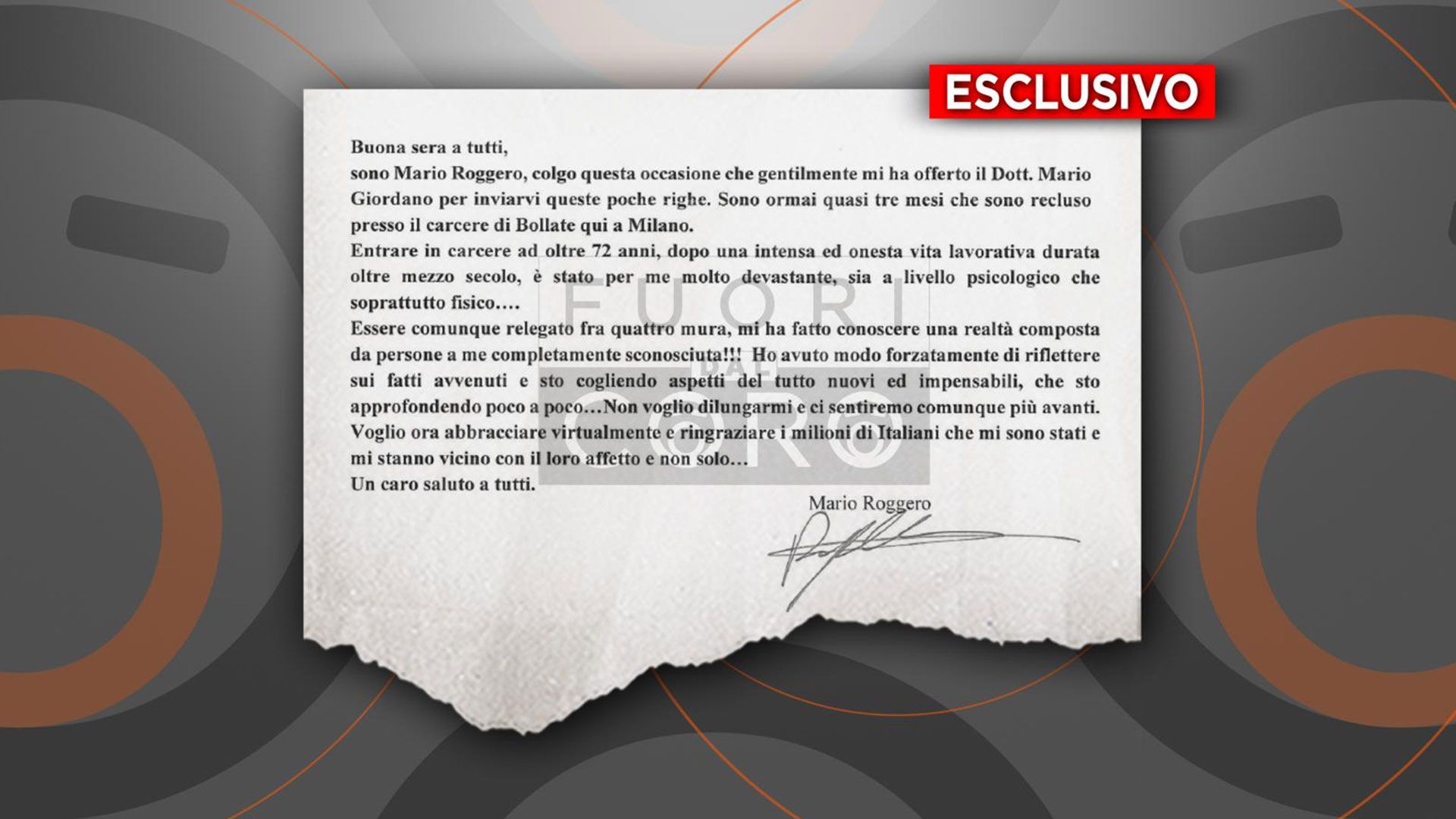 La lettera dal carcere di Mario Roggero