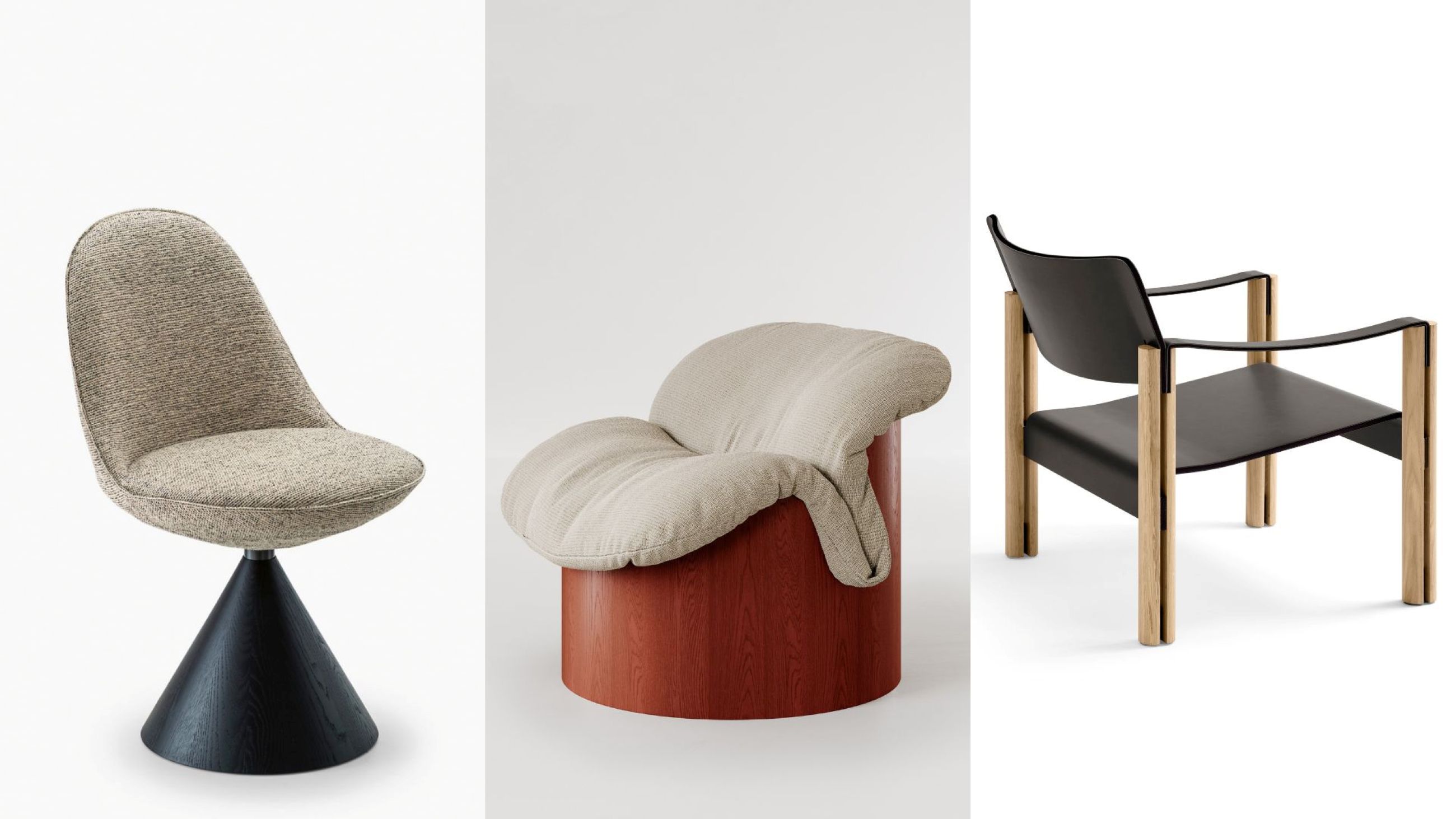 Romby di GamFratesi per Porro; Lobo di Raw-Edges per Bolzan; Abaco di Ronan Bouroullec, B&B Italia - Credits: Courtesy Porro; Courtesy ThomasPagani; Courtesy B&B italia 