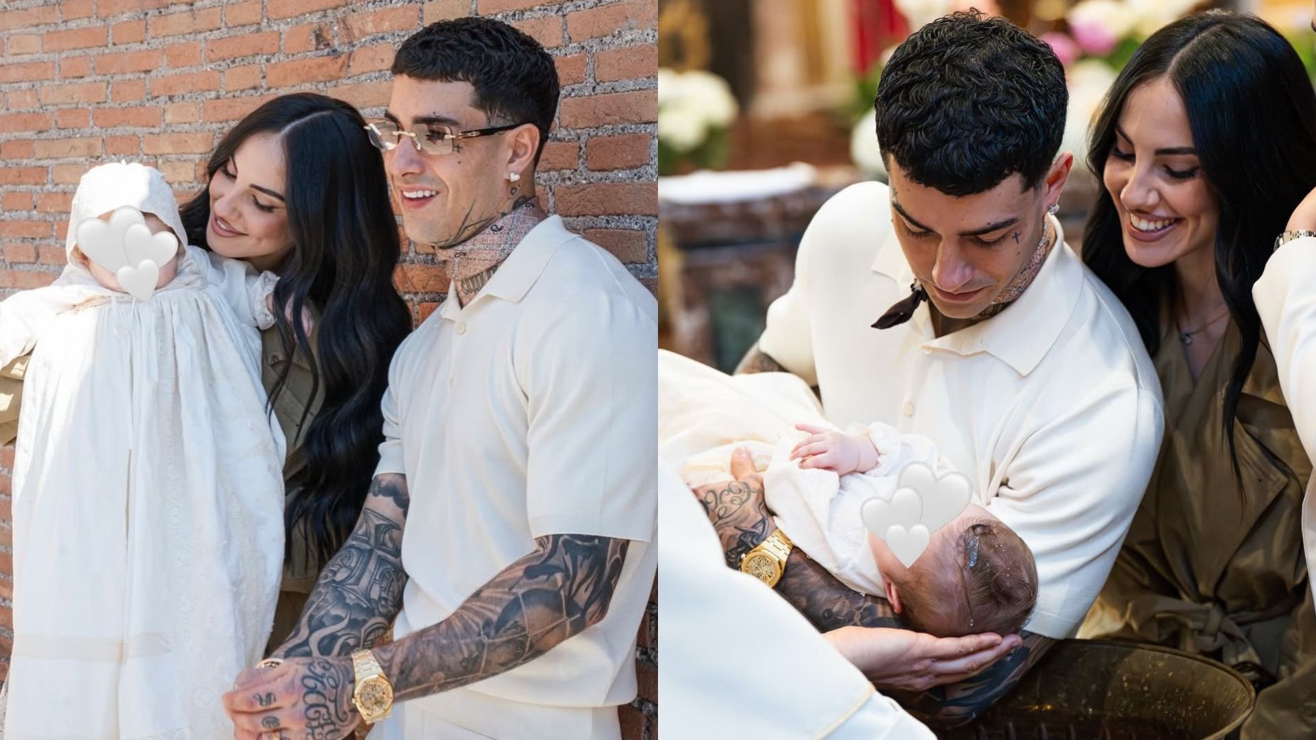 Giulia De Lellis e Tony Effe al battesimo della figlia