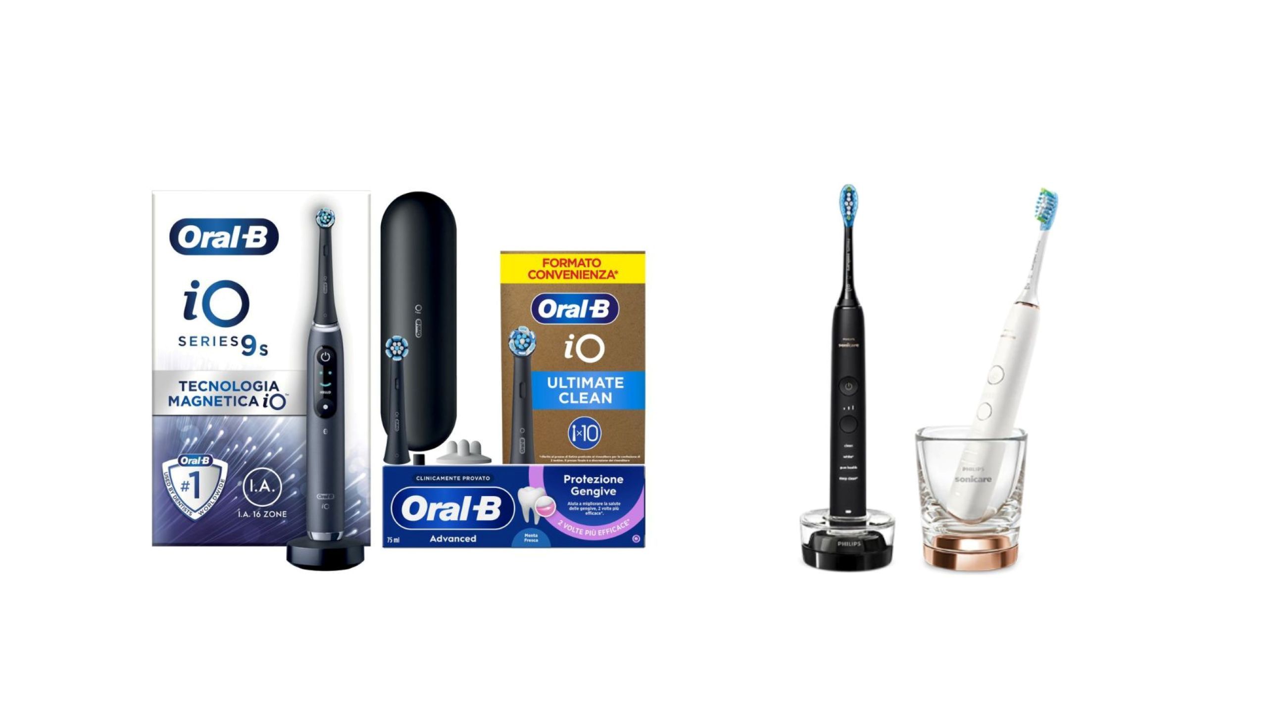 L’Oral-B iO10 Gold Special Edition; Philips Sonicare DiamondClean 9000 