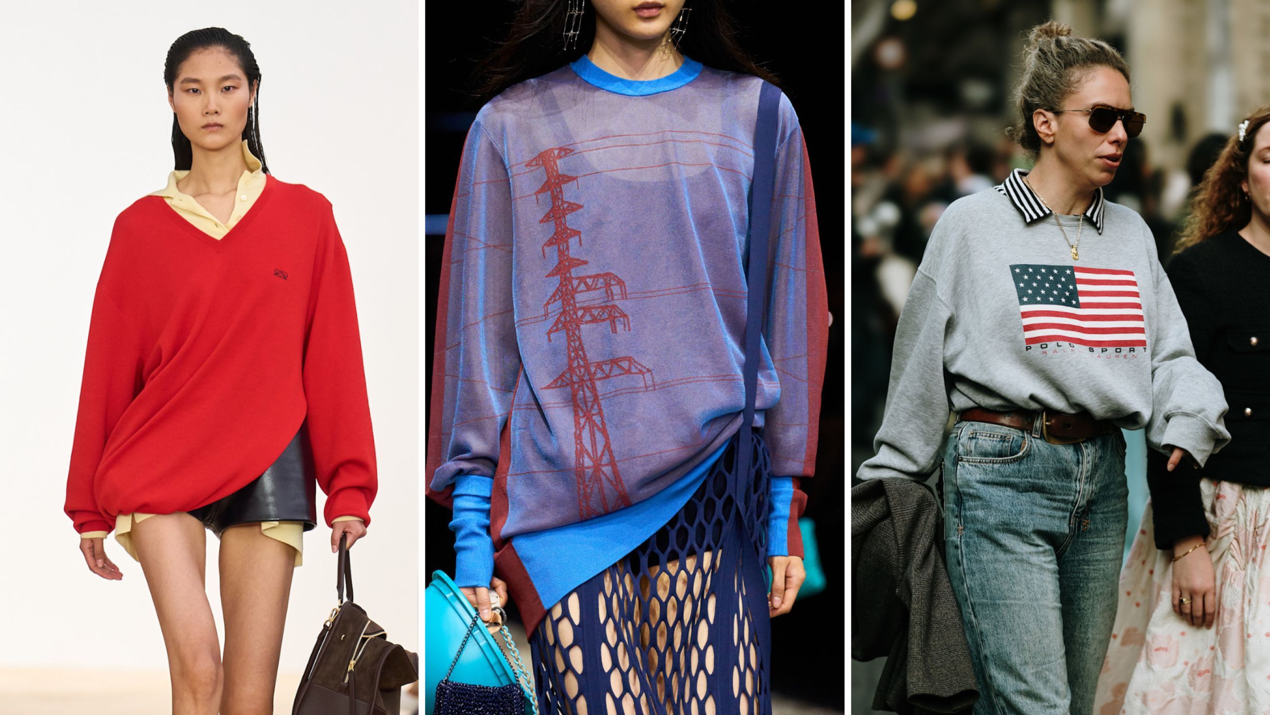 Da sinistra: Loewe; Anteprima; Street Style SS26 - Credits Launchmetrics.com/Spotlight
