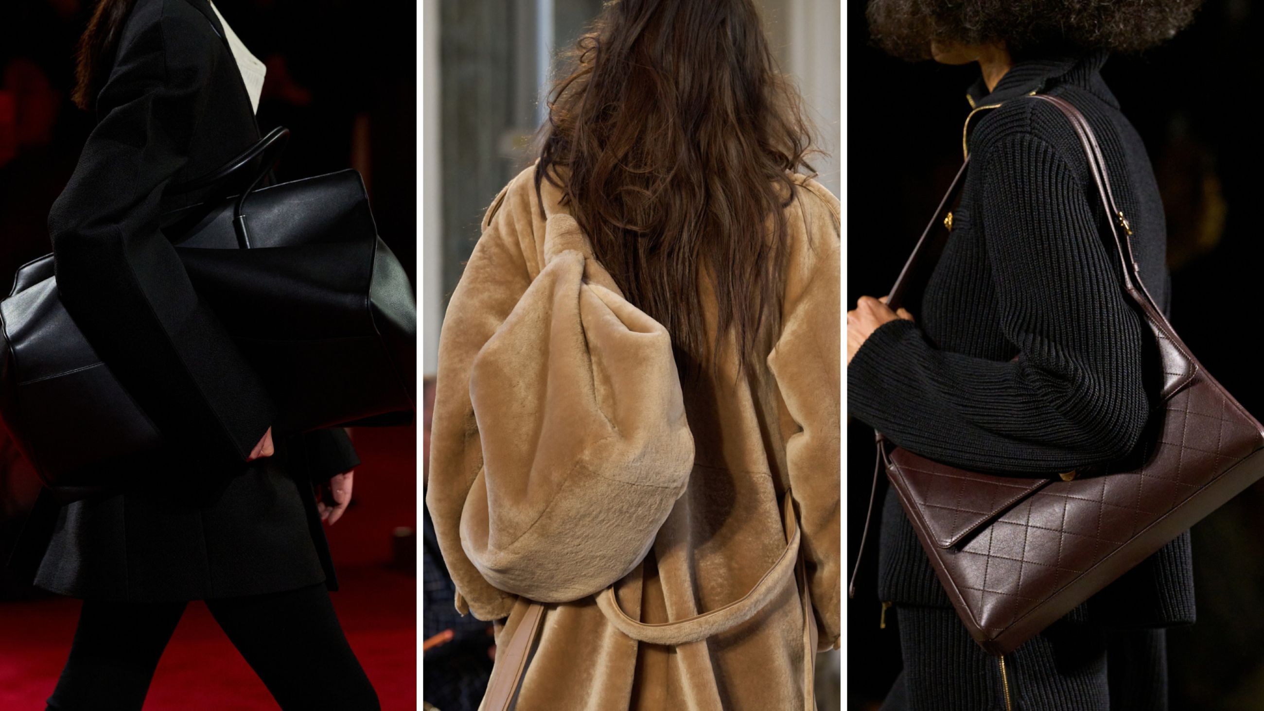 Da sinistra: Bottega Veneta, Gabriela Hearst; Chanel FW26 - Credits Launchmetrics.com/Spotlight