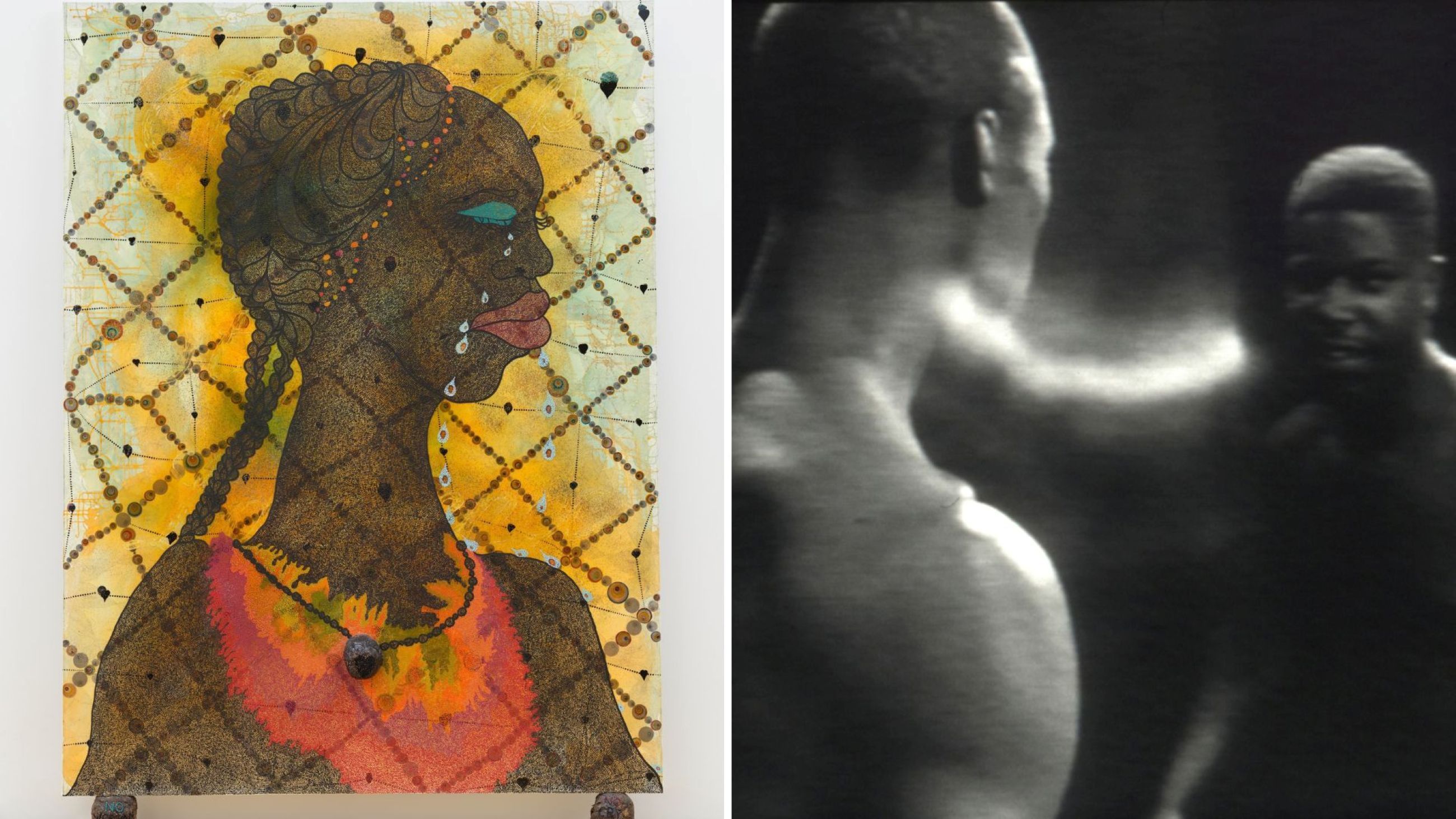 Chris Ofili, No Woman No Cry 1998 © Chris Ofili, courtesy Victoria Miro, London. Tate; Sir Steve McQueen, Bear 1993 © Steve McQueen. Courtesy the artist, Thomas Dane Gallery and Marian Goodman Gallery. Tate Collection - Credits: Courtesy Press Office 