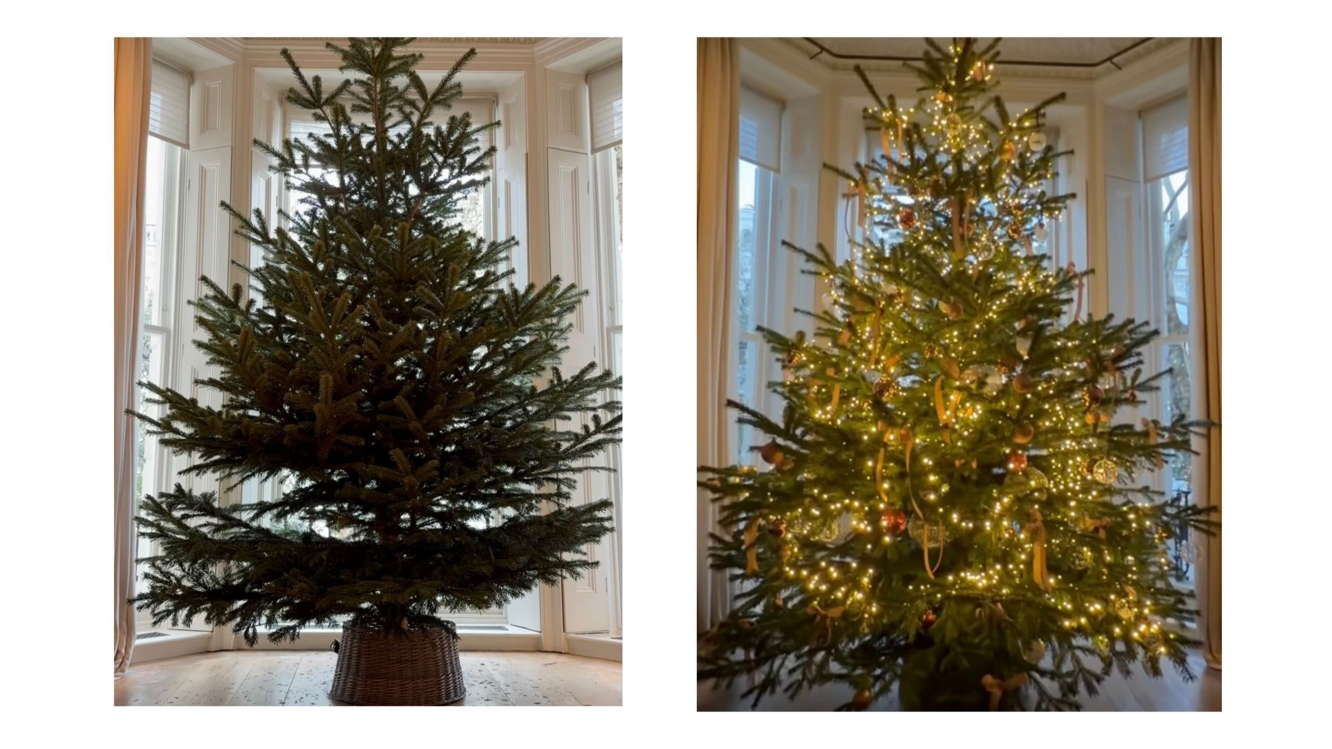 Il prima e il dopo del Christmas Tree di Casa Beckham - Credits: profilo Instagram di Victoria Beckham