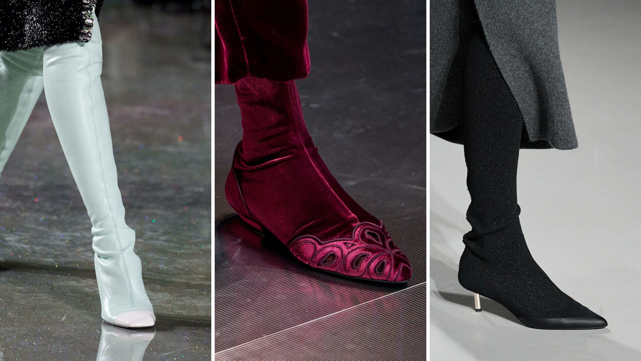 Dalle passerelle FW26: da sinistra Chanel; Giorgio Armani; CFCL - Credits: Launchmetrics.com/Spotlight