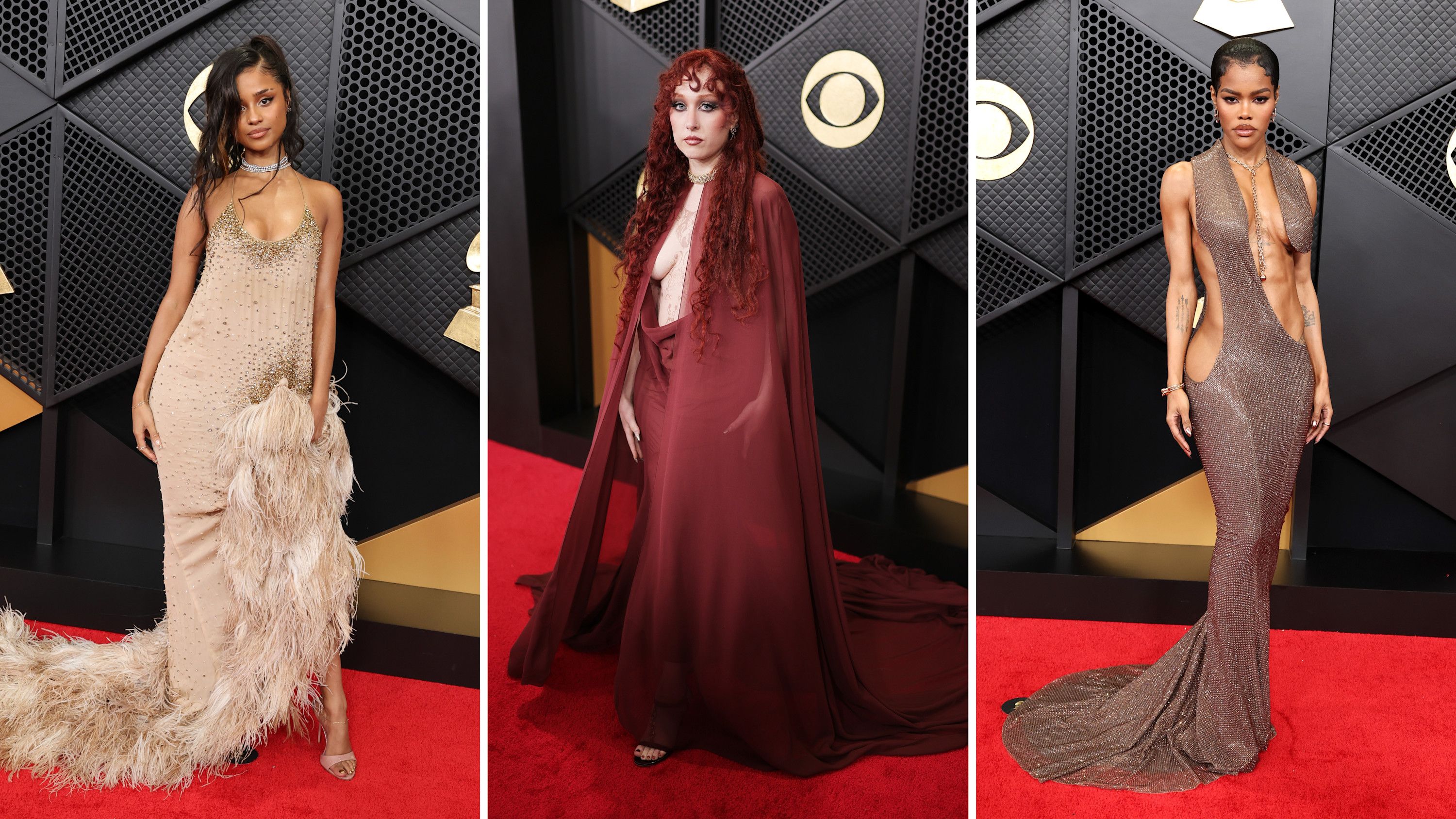 Da sinistra Tyla, Teyana Taylor e Chappel Roan, Crypto.com Arena, Los Angeles - Credits: Getty Images
