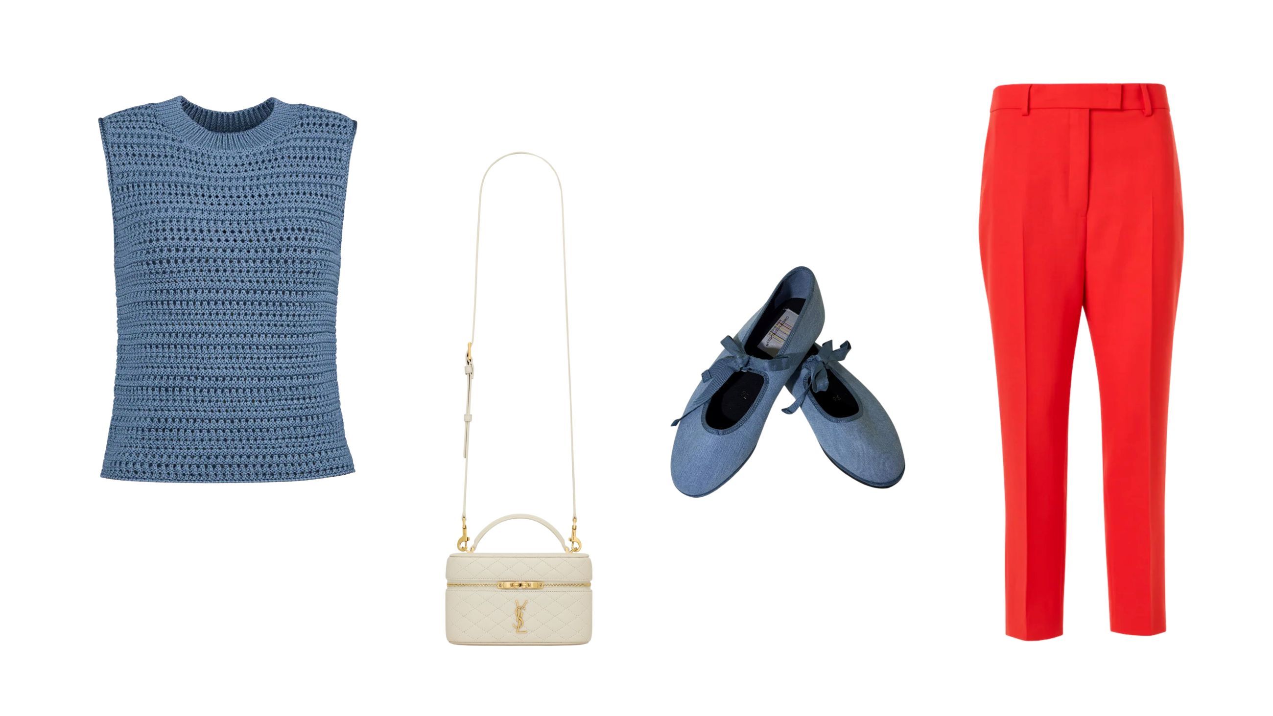 Top, Tod’s; pantaloni, Akris; friulane Cristina di Milano; borsa, Saint Laurent