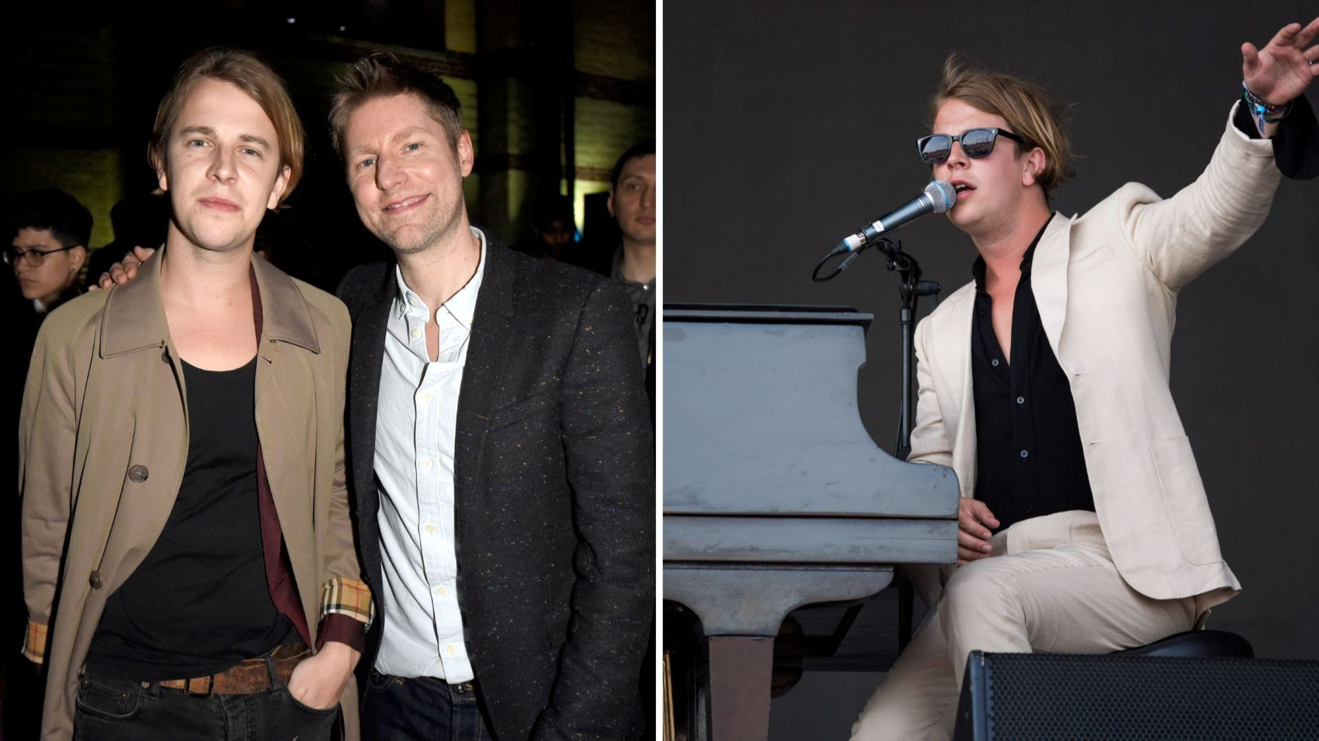 Il designer Christopher Bailey e Tom Odell visti allo show Burberry di febbraio 2018 durante la London Fashion Week presso i Dimco Buildings il 17 febbraio 2018 a Londra, Inghilterra; Tom Odell si esibisce sul Pyramid Stage durante il terzo giorno del Glastonbury Festival a Worthy Farm, Pilton, il 28 giugno 2019 a Glastonbury, Inghilterra. Glastonbury è il più grande festival su terreno vergine del mondo e vi partecipano circa 175.000 persone - Credits: Getty Images