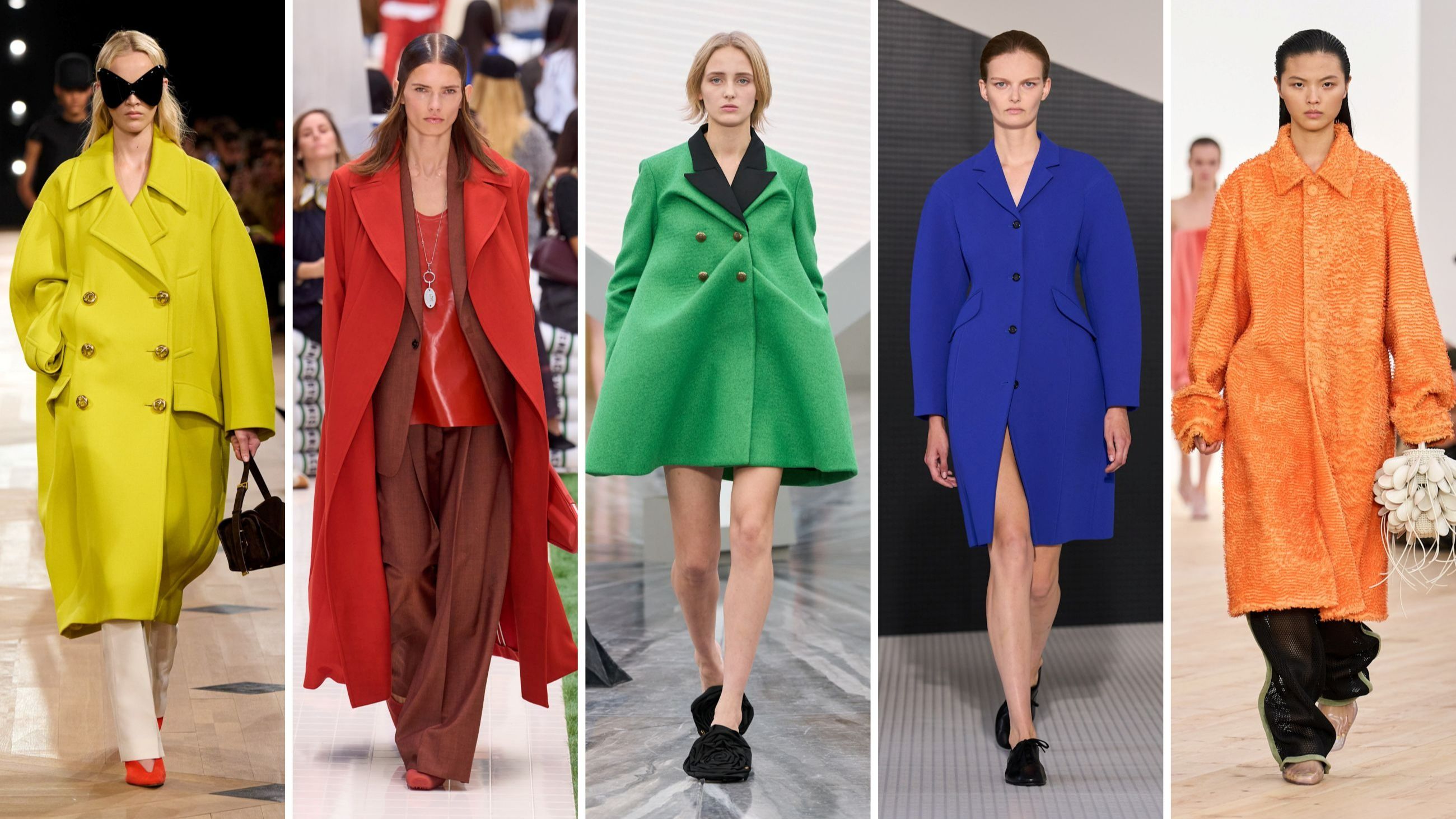 Da sinistra, alcuni look dalle sfilate PE26 di Balenciaga, Lacoste, Dior, Jil Sander e Loewe - Credits: Launchmetrics.com/Spotlight 