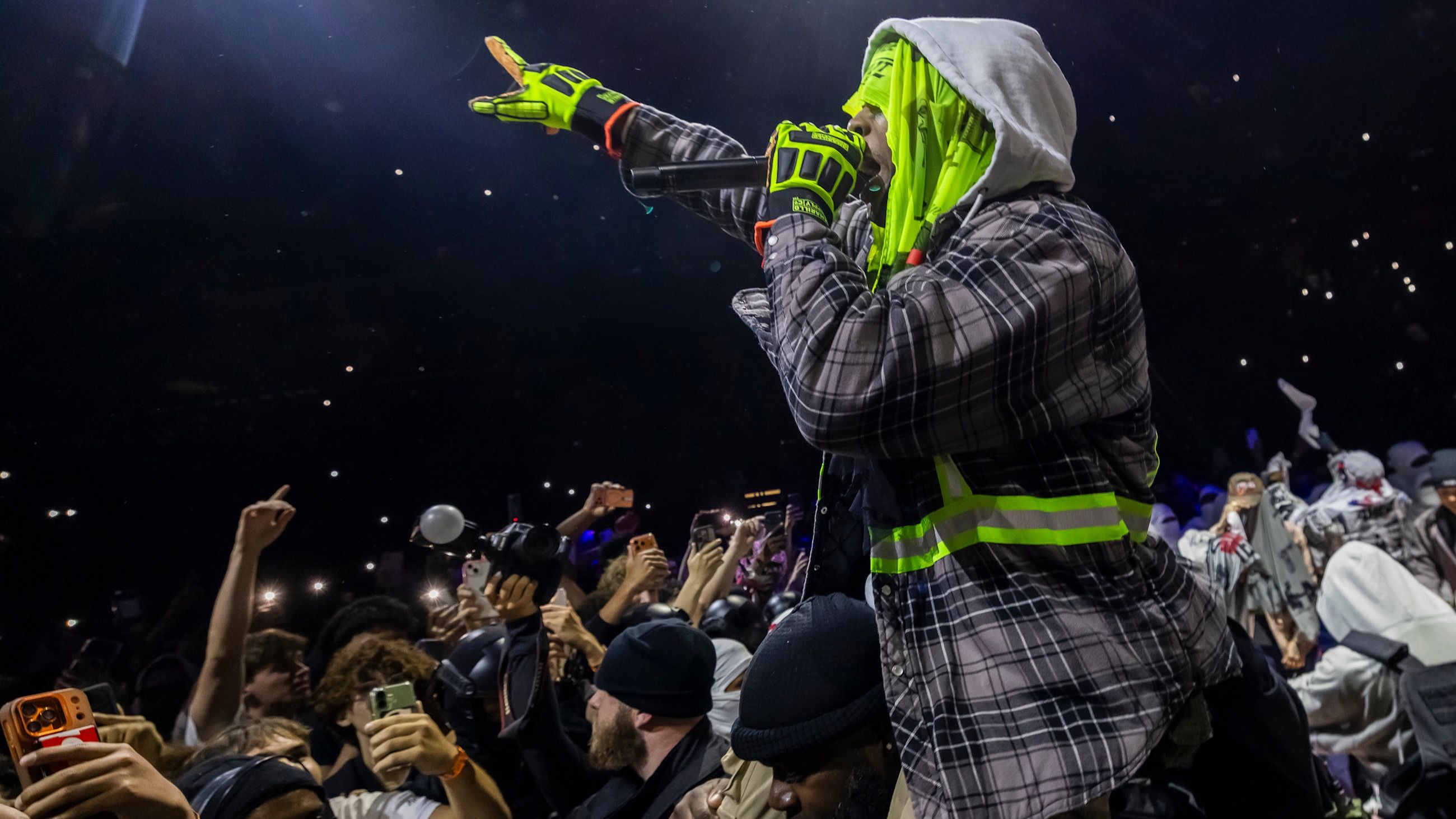 A$AP Rocky si esibisce in concerto durante il “Don’t Be Dumb World Tour” alla Little Caesars Arena l’8 luglio 2026 a Detroit, Michigan - Credits: Getty Images 