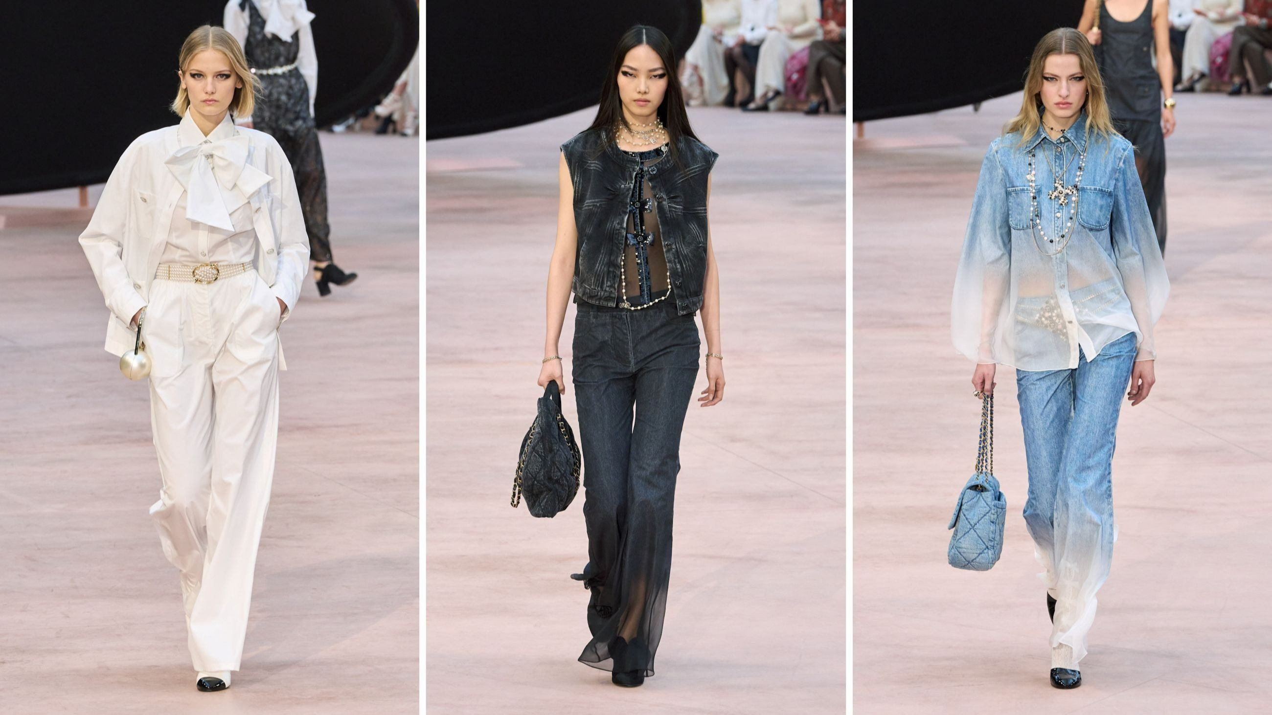 Alcune mise dalla sfilata di Chanel FW2526, in cui tra i protagonisti ci sono sempre anche look ispirati al guardaroba maschile - Credits: Launchmetrics.com/Spotlight