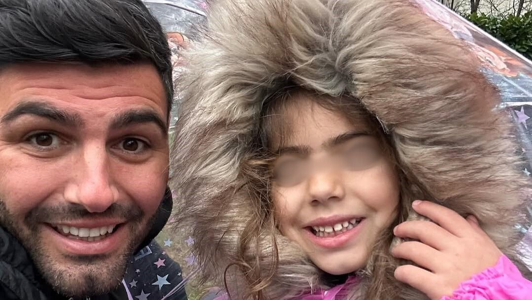 Federico Gregucci con la figlia Arya