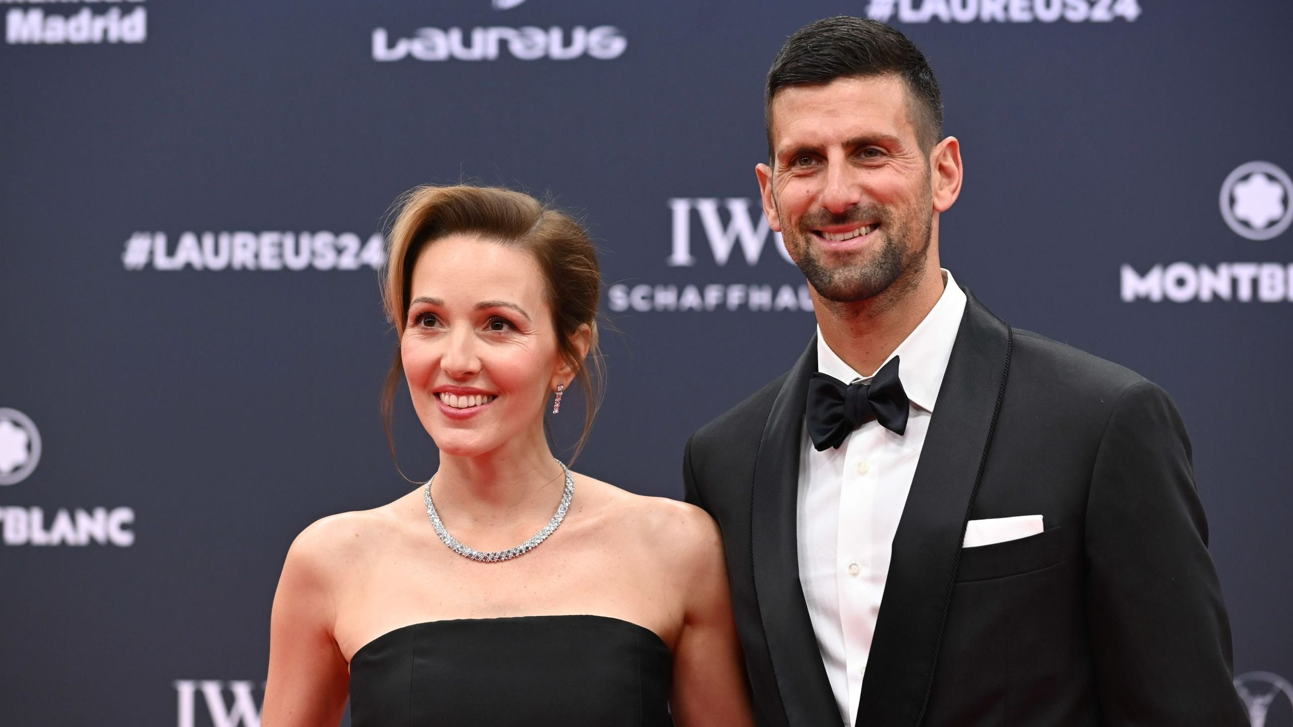 Jelena Djokovic e Novak Djokovic sul red carpet dei Laureus World Sport Awards 2024 - Credits Getty Images