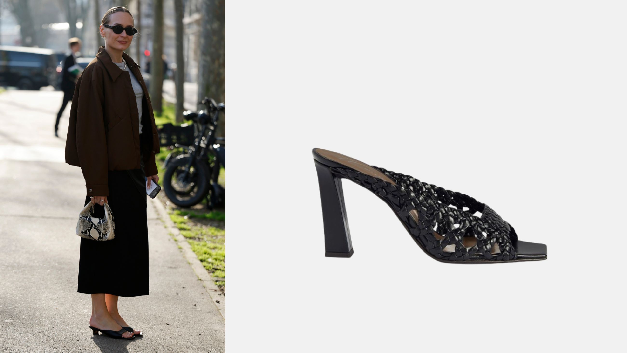 Da sinistra: Street Style - Credits Getty Images; Giuseppe Zanotti - Courtesy Press Office