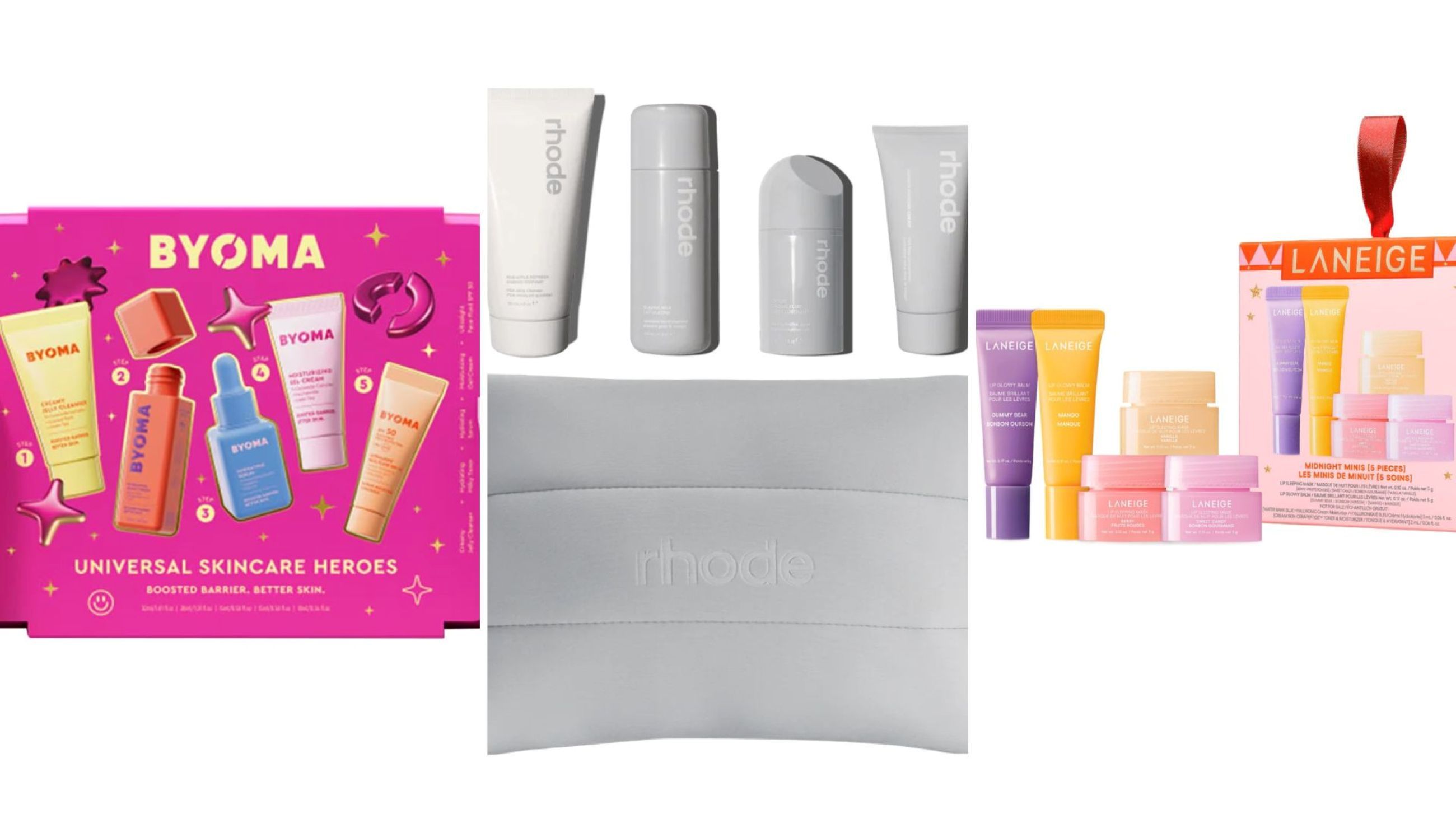 Byoma, Universal Skin Heroes; Rhode, The Rhode Kit; Laneige, Midnight Minis - Credits: Courtesy Press Office