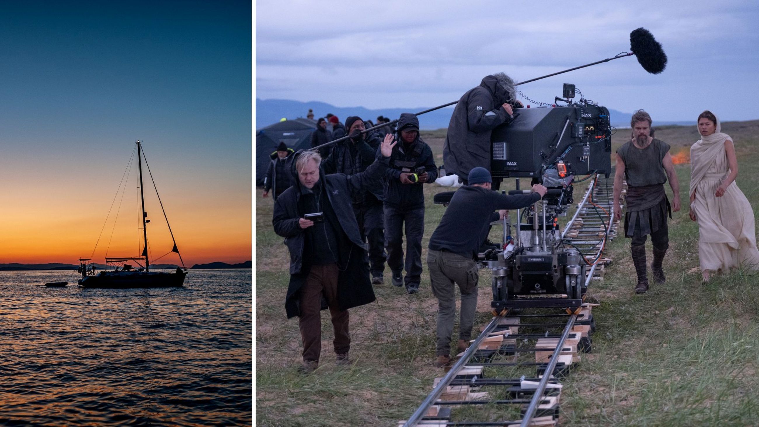 Itaca; Christopher Nolan con Matt Damon e Zendaya sul set dell’Odissea - Credits: Getty Images; AGF
