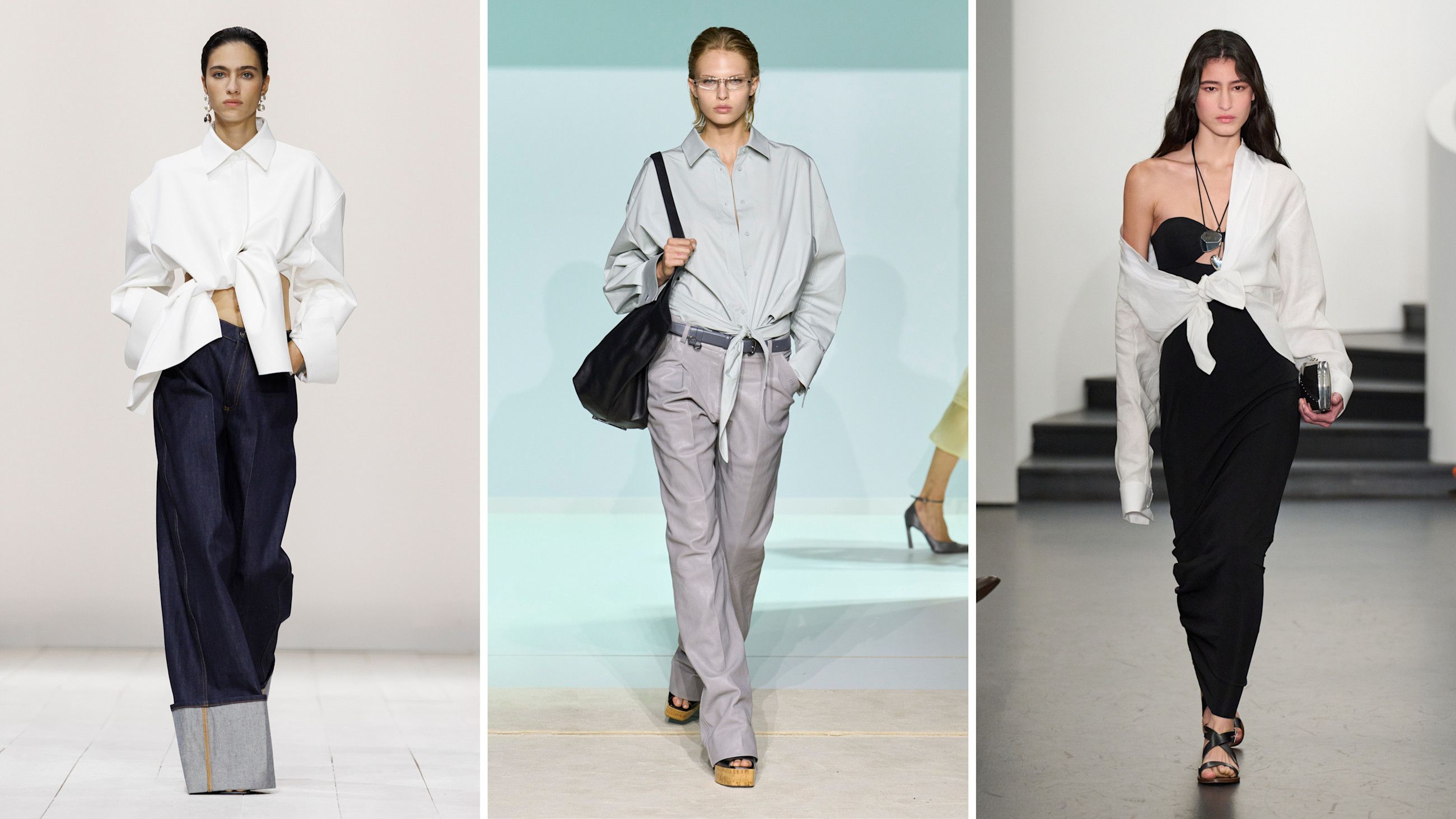 Dalle passerelle PE26: da sinistra Givenchy; The Attico; Ralph Lauren - Credits: Launchmetrics.com/Spotlight
