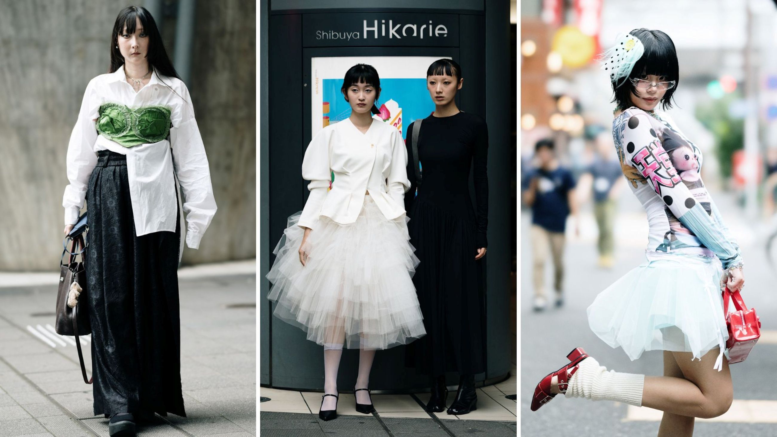 Tre look street style dalla Rakuten Fashion Week SS27 - Credits: Launchmetrics.com/Spotlight