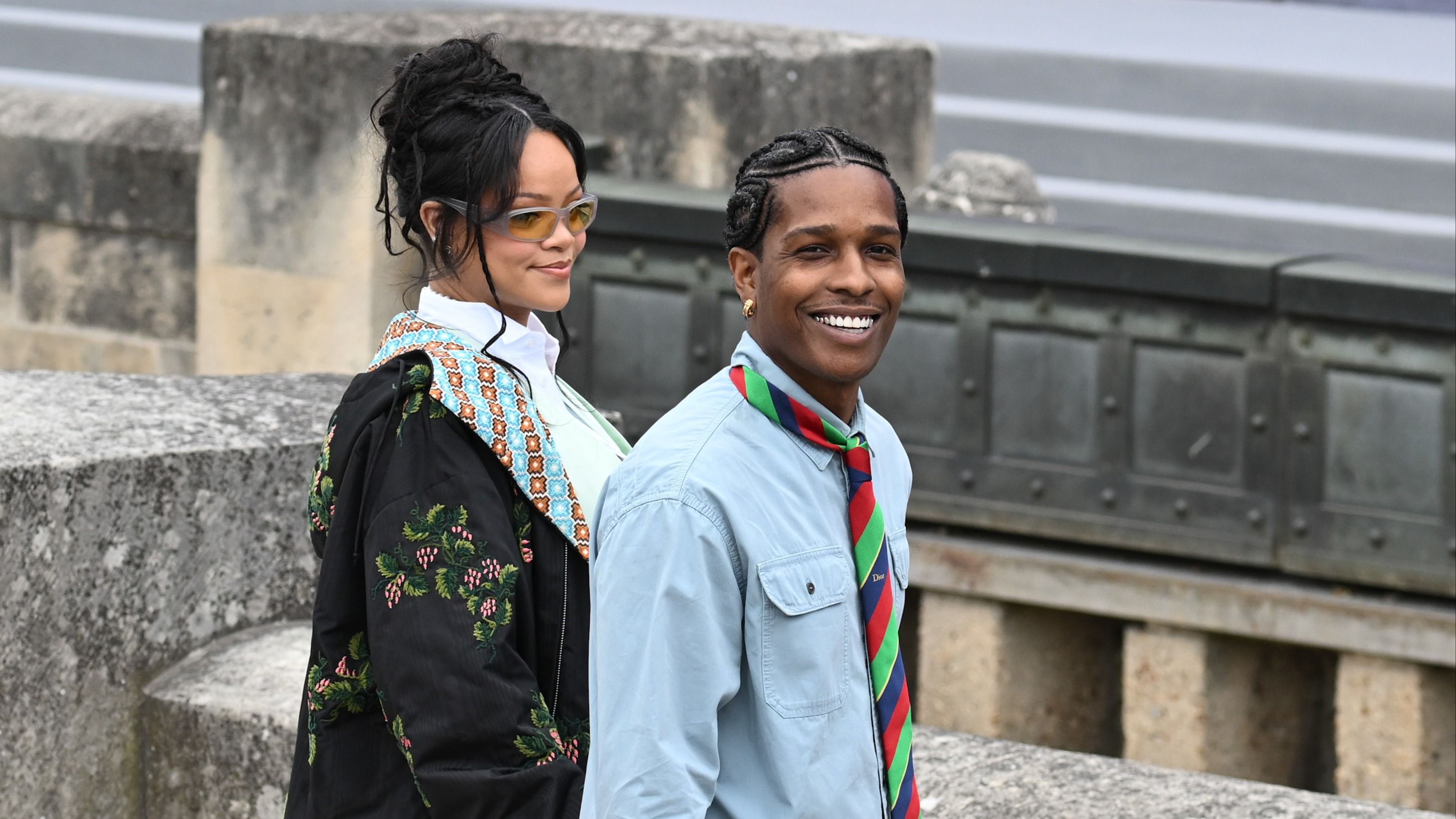 A$AP Rocky e Rihanna alla Dior Homme Menswear SS26 show as part of Paris Fashion Week on June 27, 2025 in Paris, France
