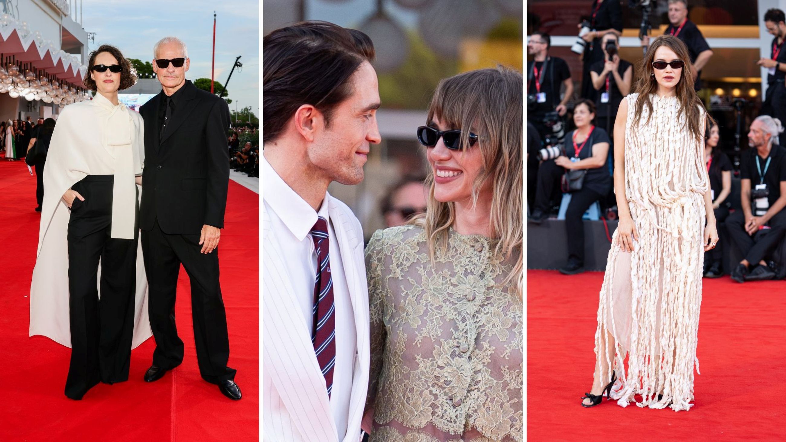 Da sinistra a destra, Phoebe Waller-Bridge e Martin McDonagh, Suki Waterhouse e Robert Pattinson, Emilia Schüle - Credits: Getty Images 