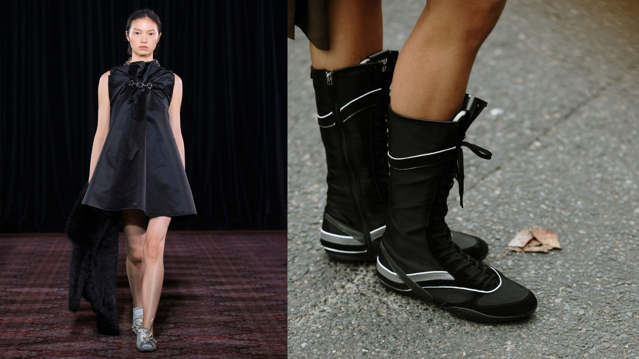 Da sinistra Simone Rocha FW25; Street Fashion FW25 - Credits Launchmetrics.com/Spotlight