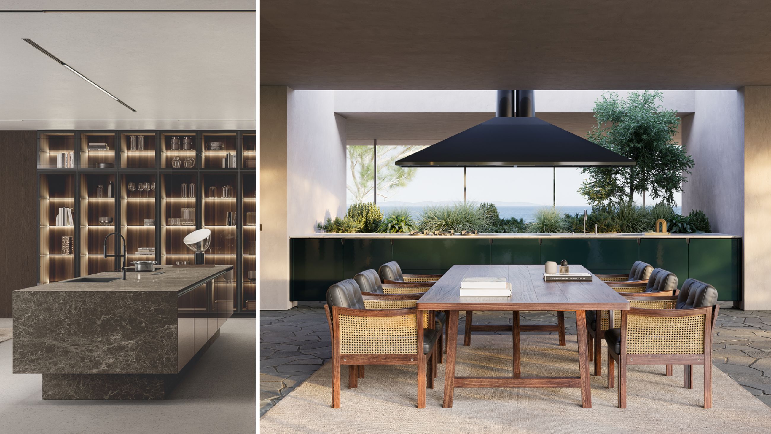 A sinistra: Atlas, Febal Casa - Courtesy Febal Casa; Cina, Schiffini - Courtesy Schiffini