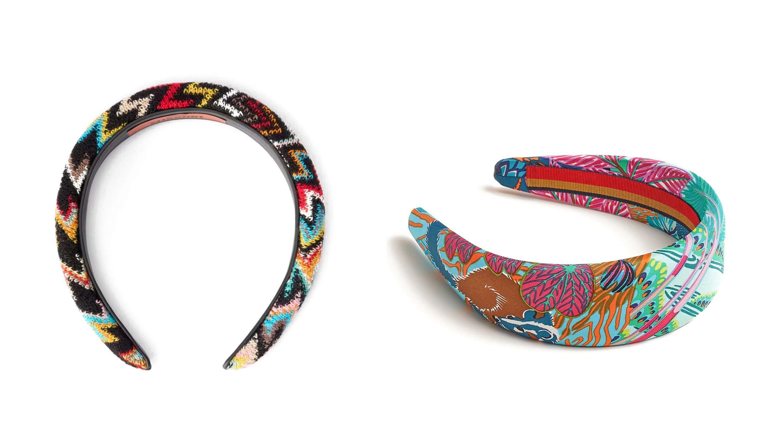 Da sinistra, il modello con il classico motivo chevron in maglia di Missoni ed il Gina “Wild Singapore“ di Hermès - Credits: www.missoni.it; Credits: Press Office