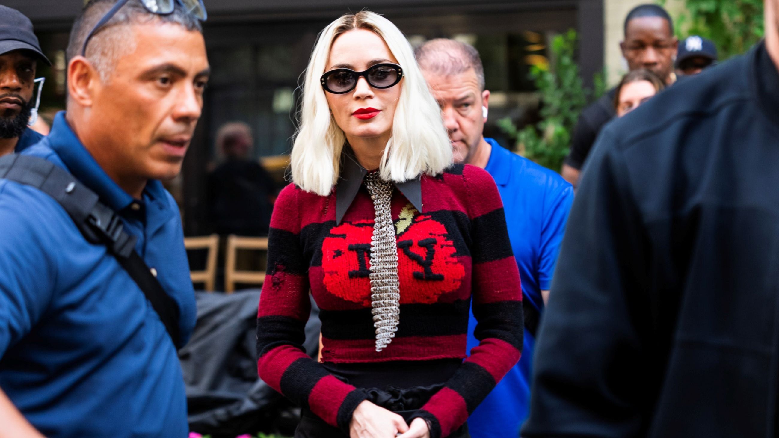 Emily Blunt sul set de “Il Diavolo Veste Prada 2” a New York
Credit Getty Images