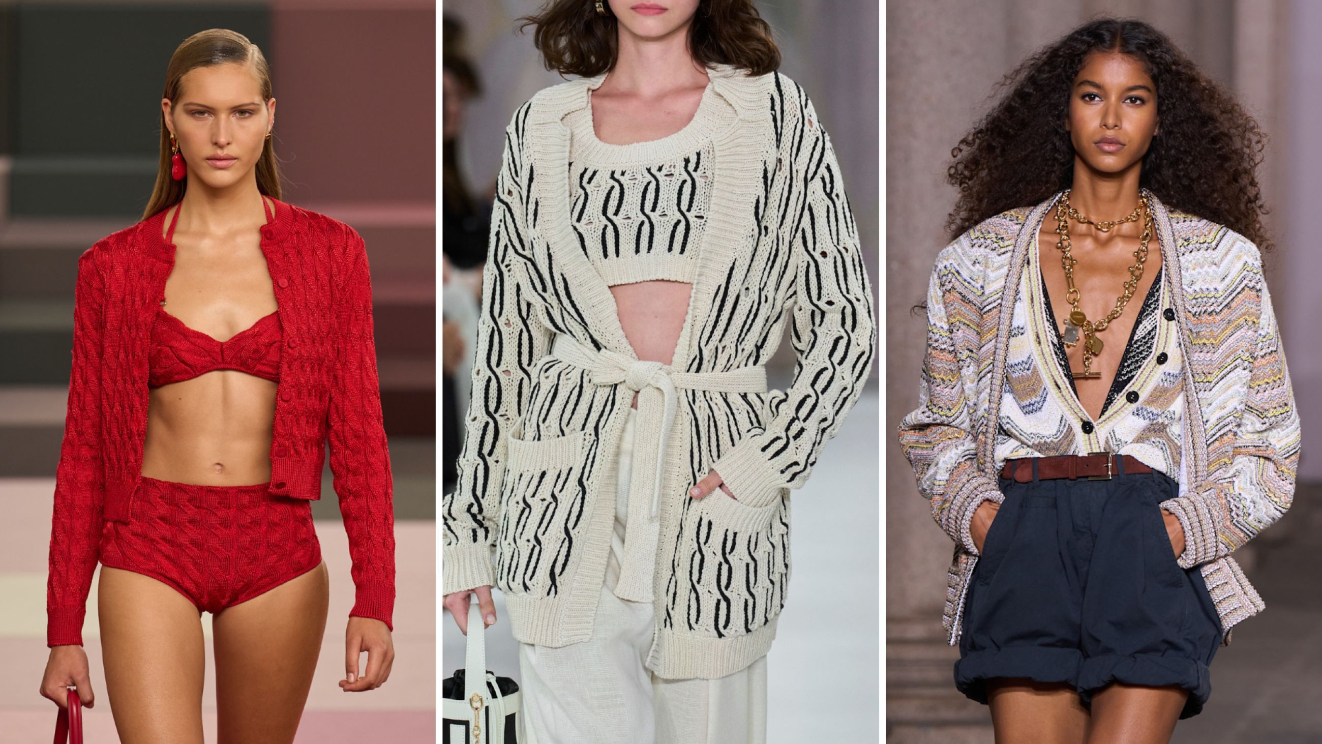Da sinistra: Fendi SS26; Laura Biagiotti SS26; Missoni SS26 - Credits Launchmetrics.com/Spotlight