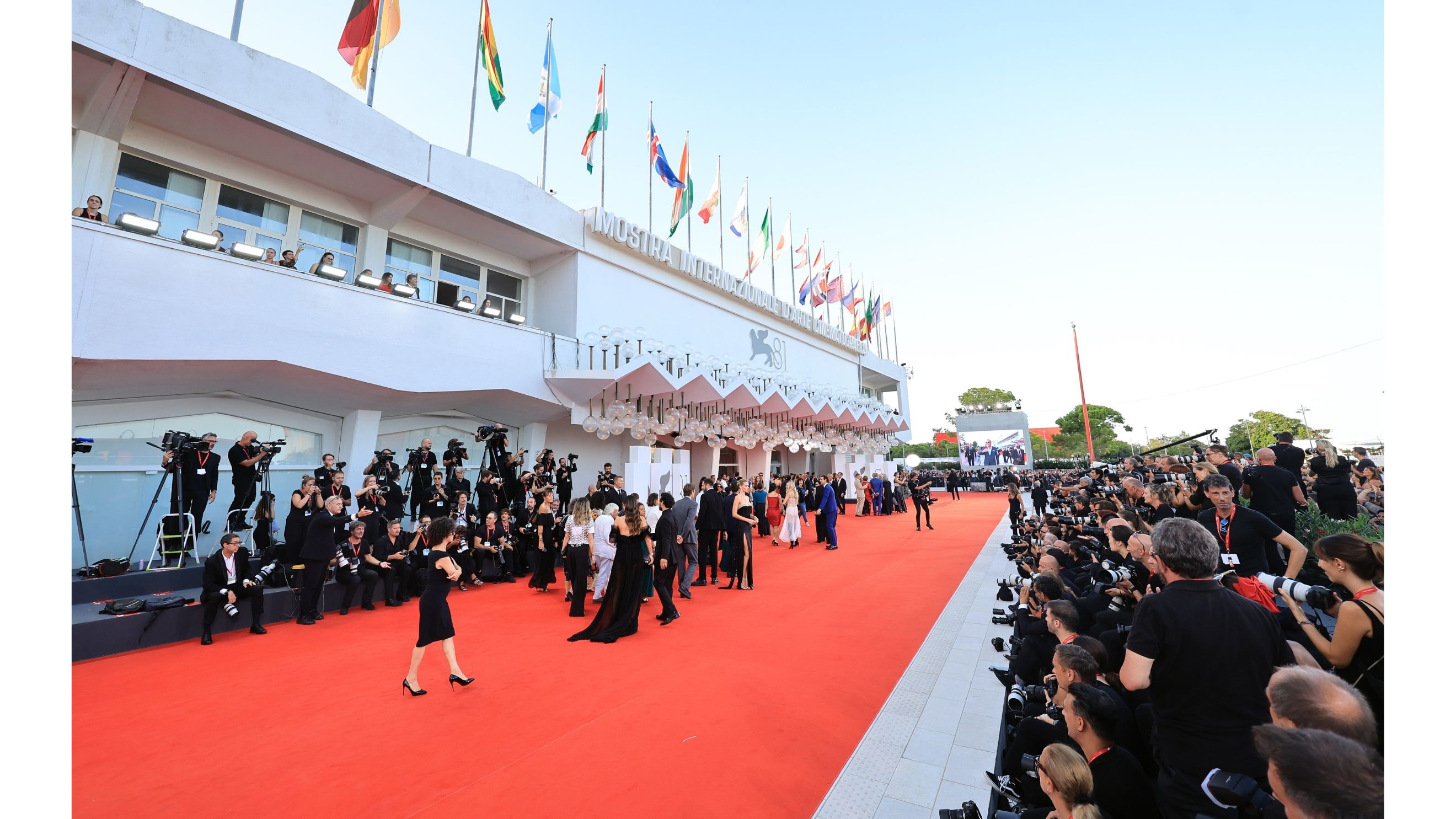 Il Palazzo del Cinema al Lido di Venezia, sede ufficiale della Mostra Internazionale d’Arte Cinematografica. (Crediti: Getty) 
