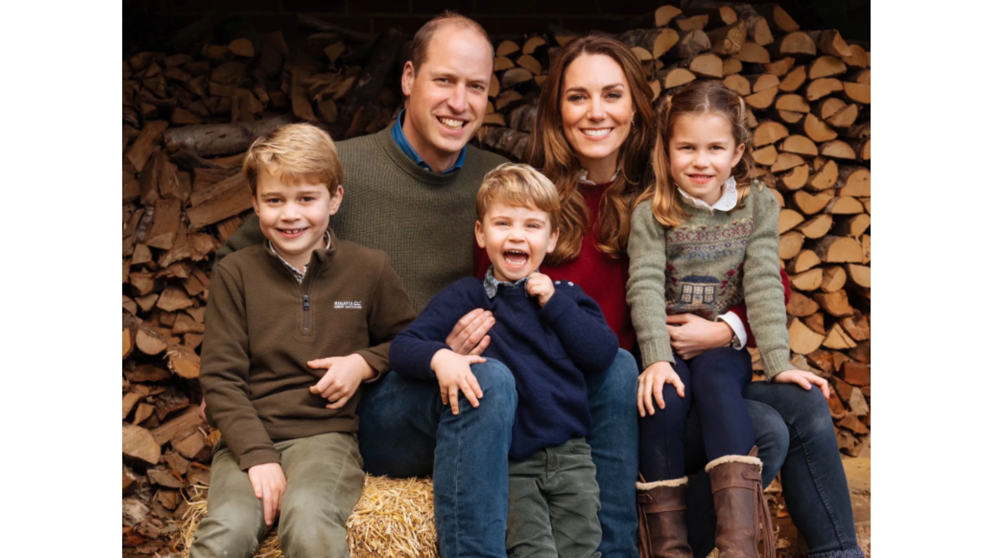 William e Kate, con i figli George, Charlotte e Louis, nella cartolina di Natale 2020 scattata ad Anmer Hall (Crediti: Kensington Royal) 