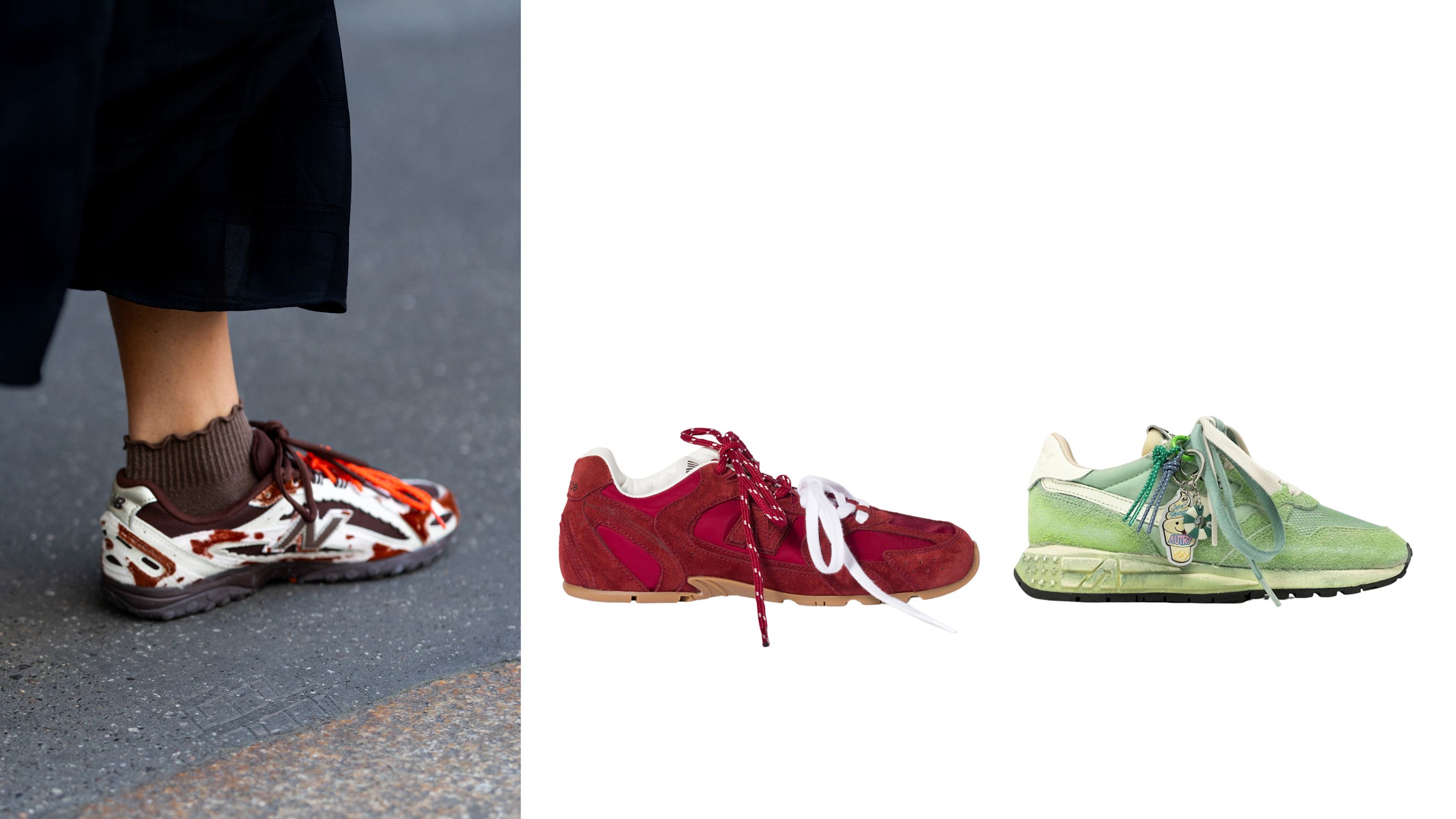 Da sinistra: New Balance - Credits: Getty; Miu Miu; Autry