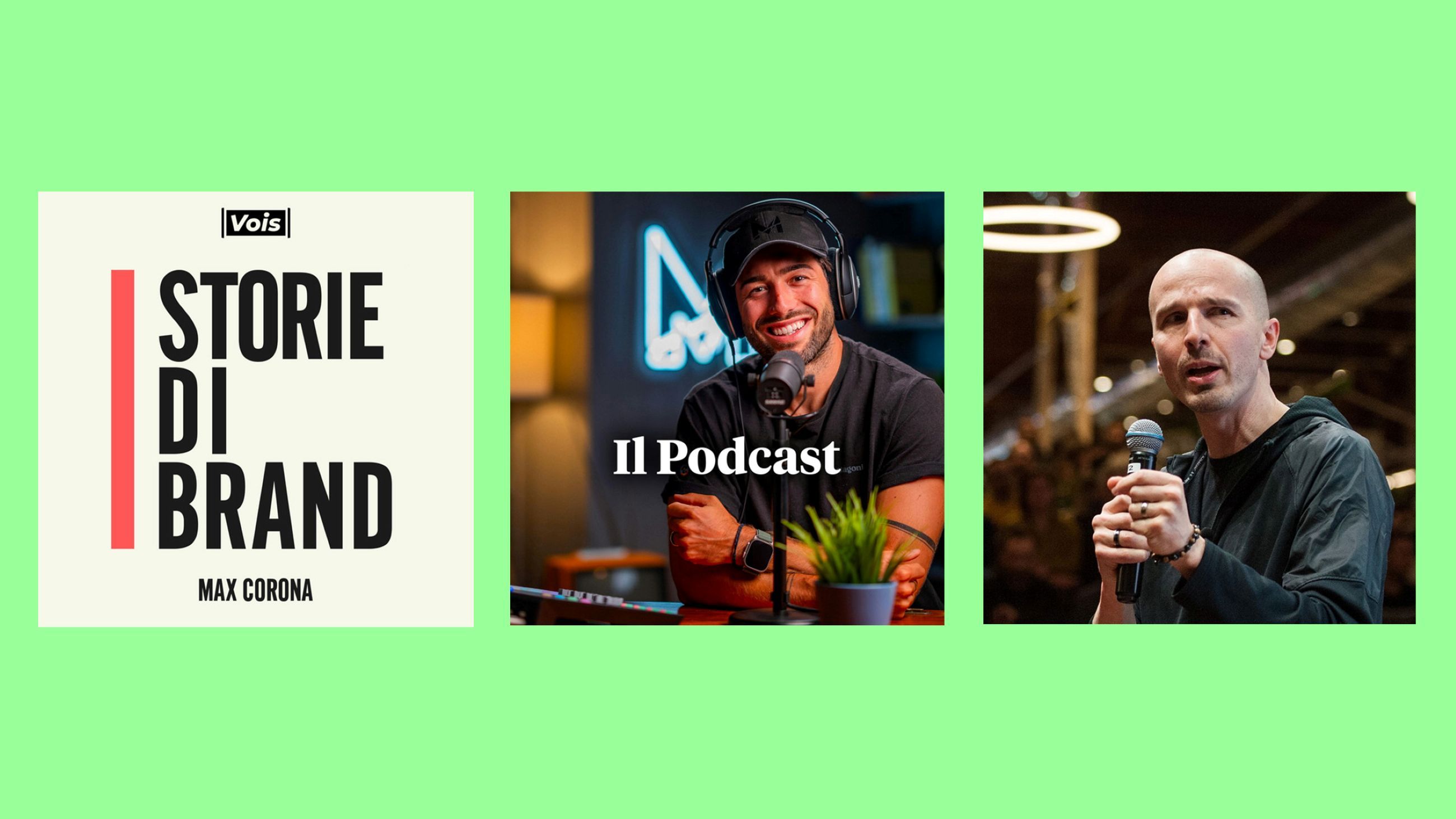 Da sinistra: Storie di Brand, Dario Vignali, Marco Montemagno - Credits: Courtesy Press Office